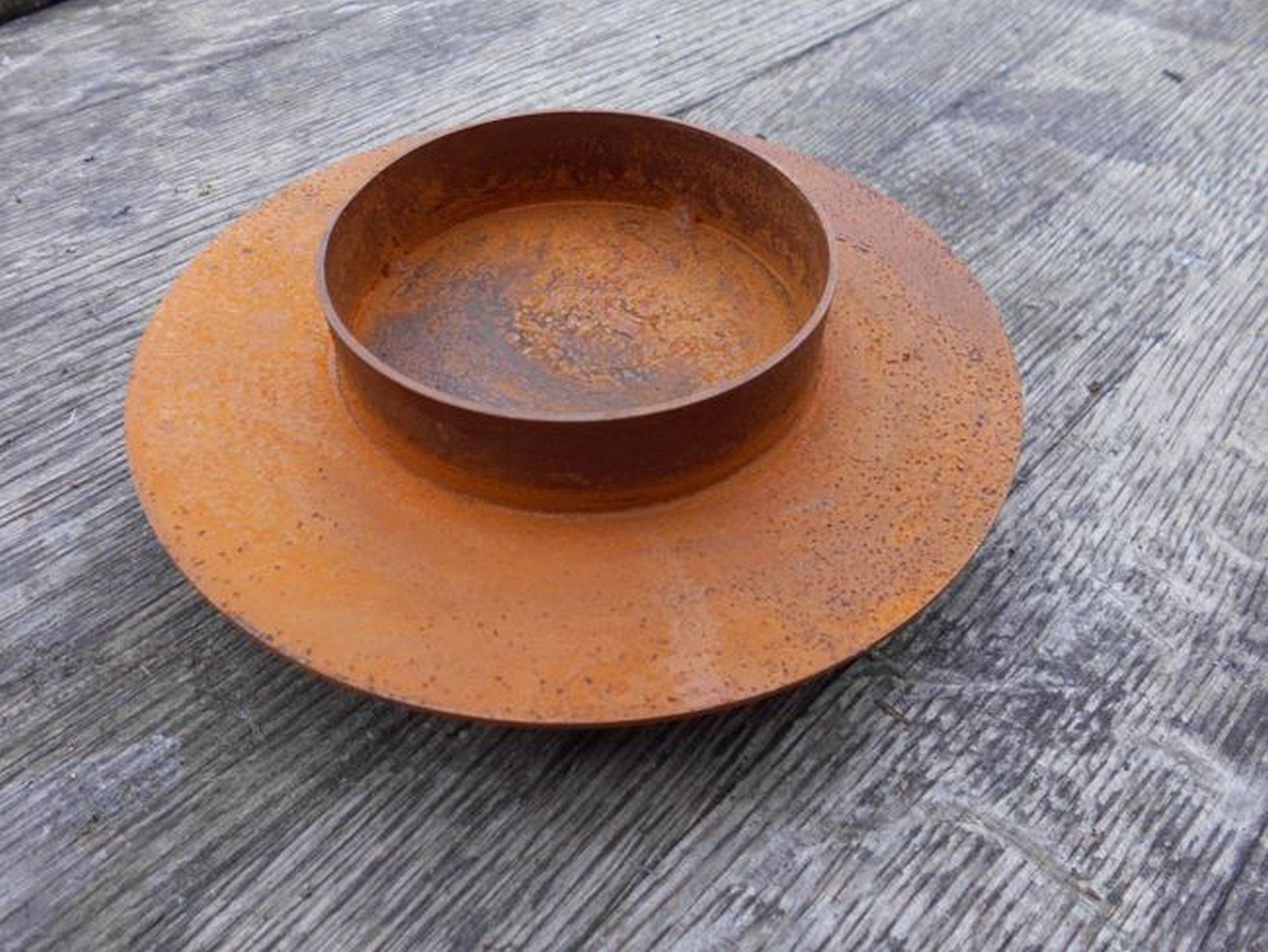 Deko-Impression Kerzenständer Massiver stilvoller Kerzenhalter Kerzenständer Eisen Rost D 15 cm (1 St)