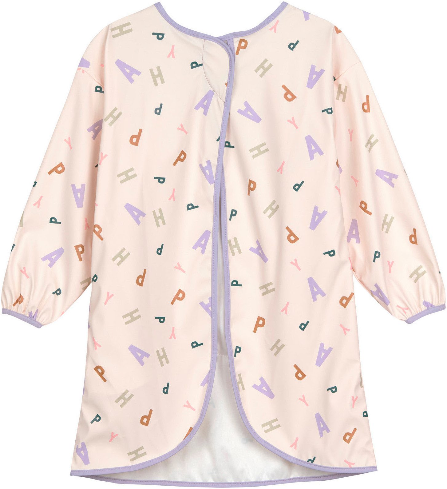 LÄSSIG Malschürze Happy Fruits, pastel lilac, GOTS made with organic materials, zertifiziert durch BCS 27262