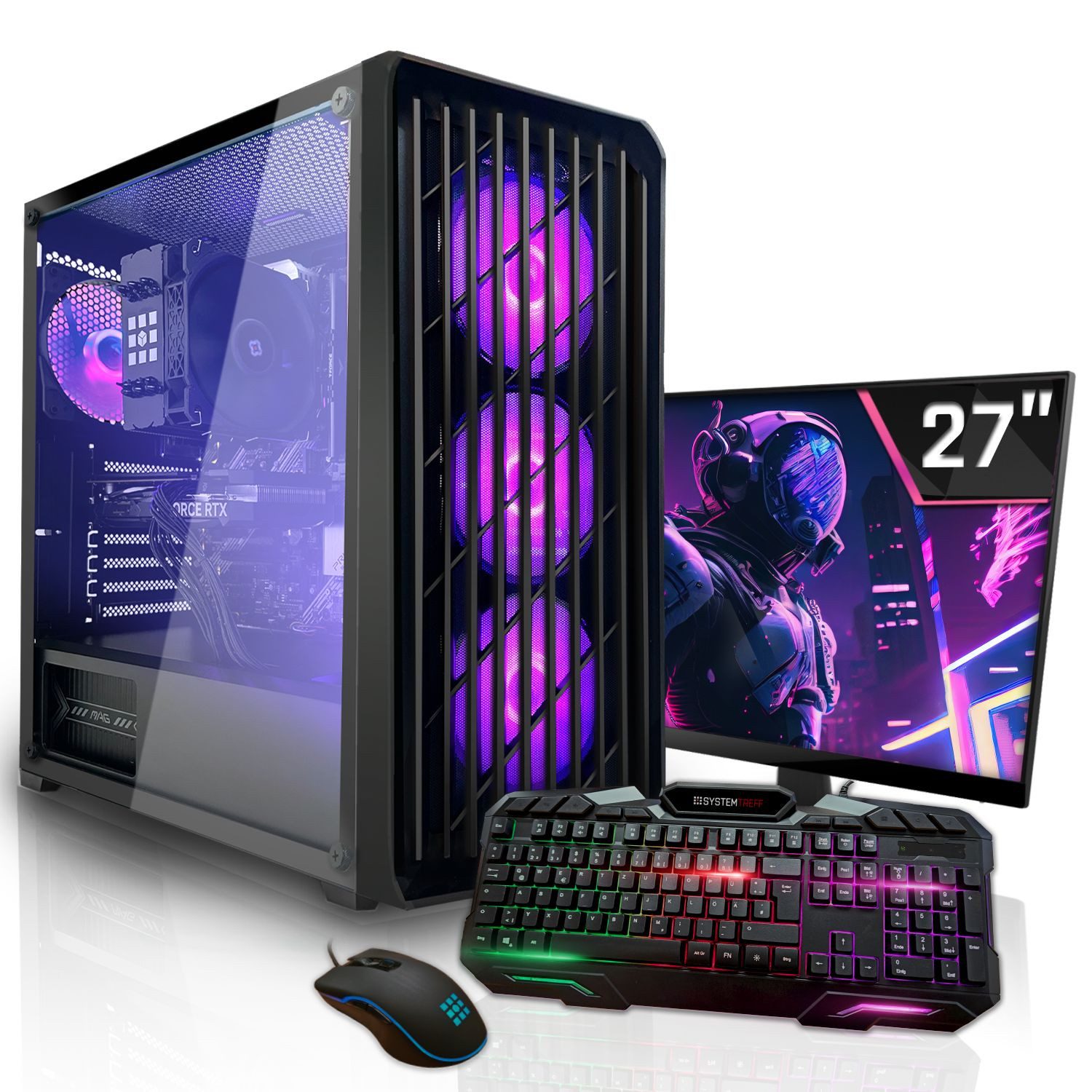 SYSTEMTREFF Basic Gaming-PC-Komplettsystem (27"", AMD Ryzen