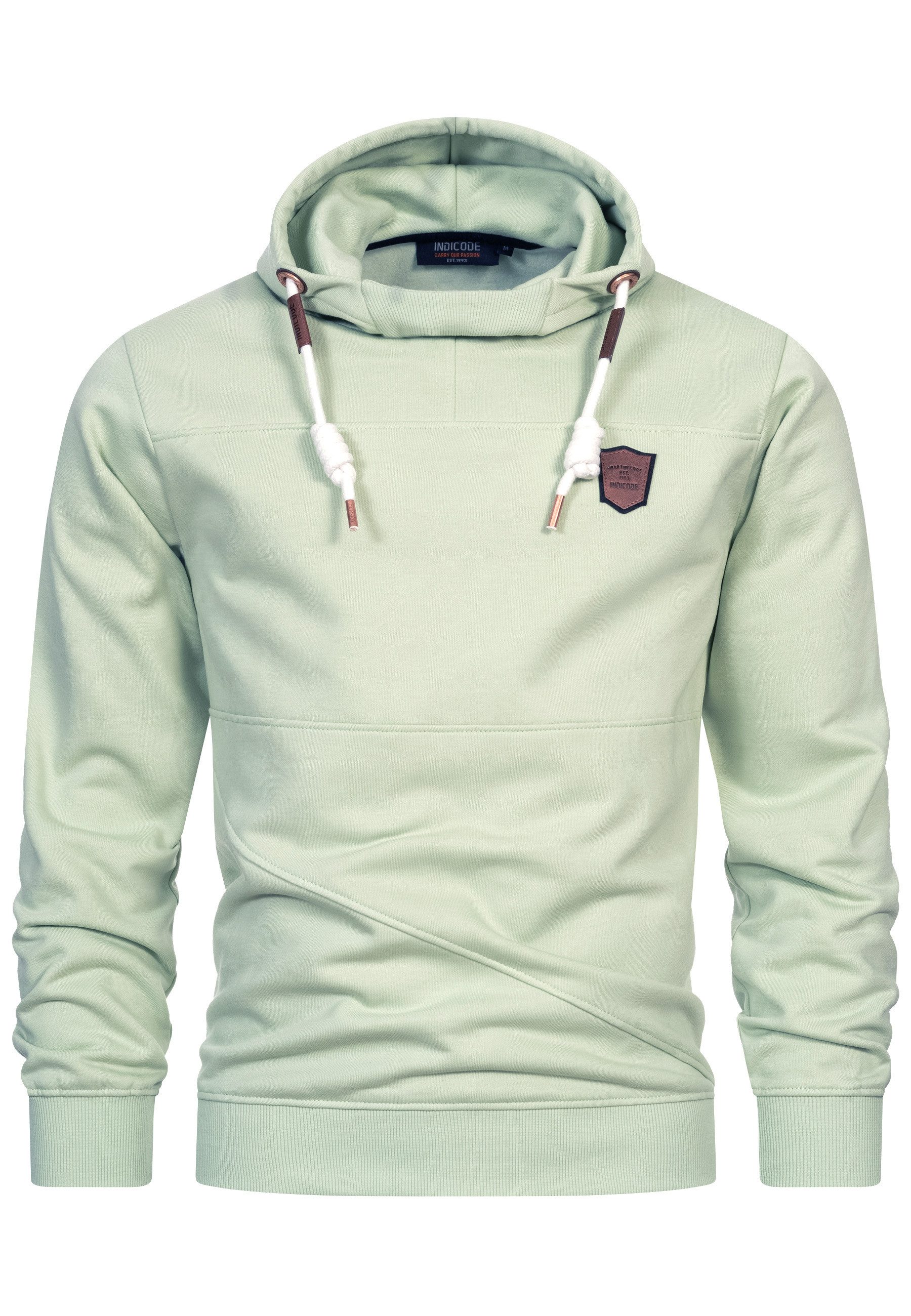 Indicode Kapuzenpullover Meza mit asymmetrischen Ziernähten günstig online kaufen