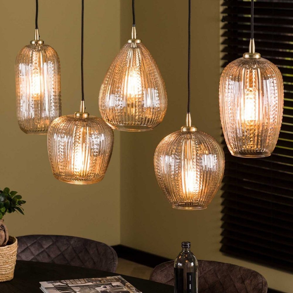 famlights Pendelleuchte famlights, Pendelleuchte Nael in Transparent und Schwarz-matt E27