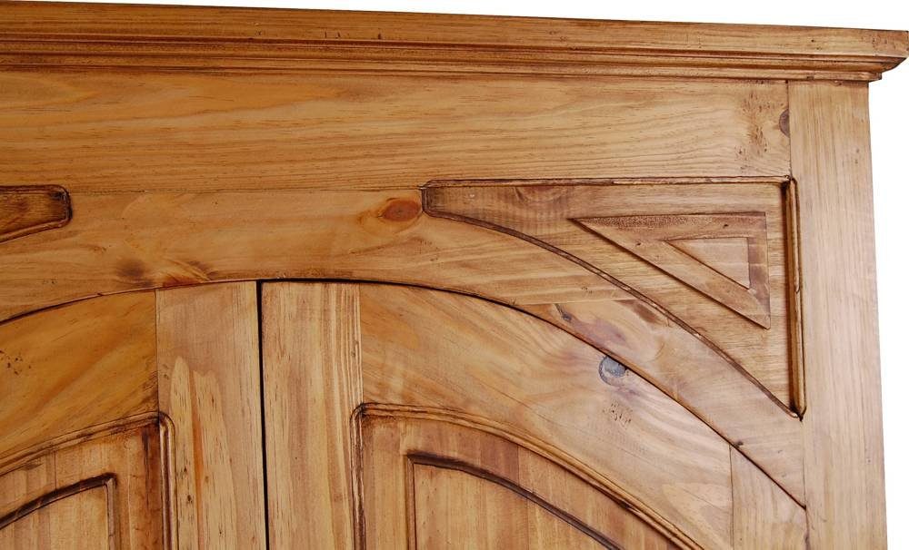 MiaMöbel Kleiderschrank Mexico aus massivem Pinienholz Honig