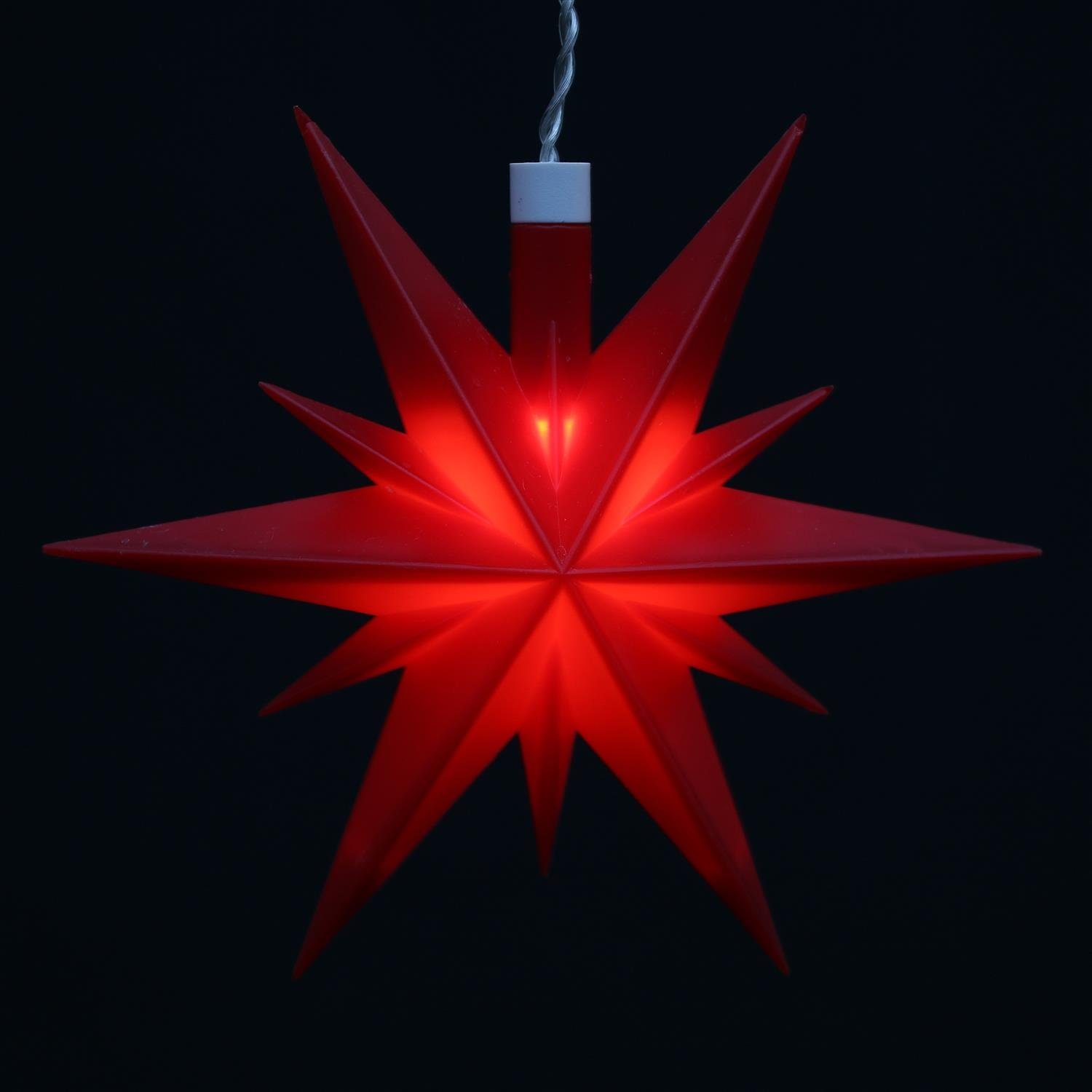Dekohelden24 Dekostern Weihnachtsstern aus Kunststoff in rot