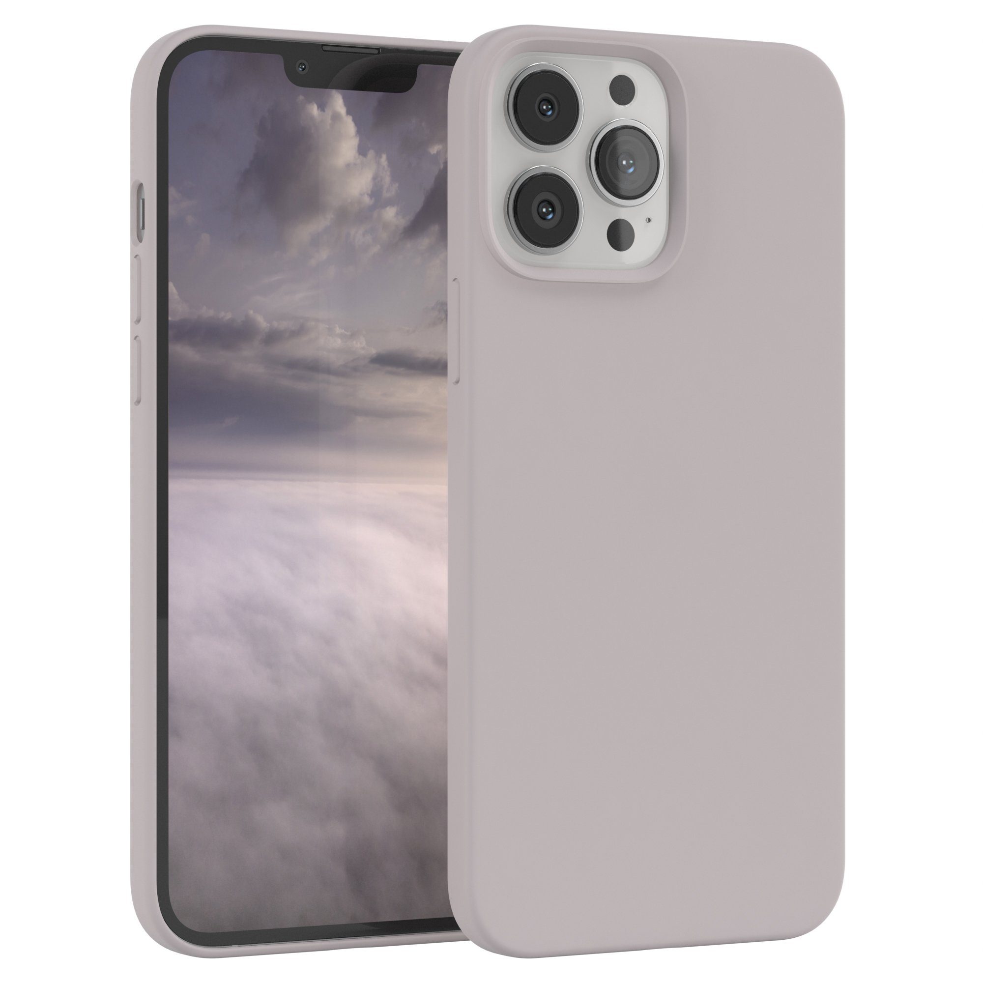 EAZY CASE Handyhülle Premium Silikon Case für Apple iPhone 13 Pro Max 6,7 Zoll, Hülle Bumper Case Slimcover mit Displayschutz Silikonhülle Altrosa