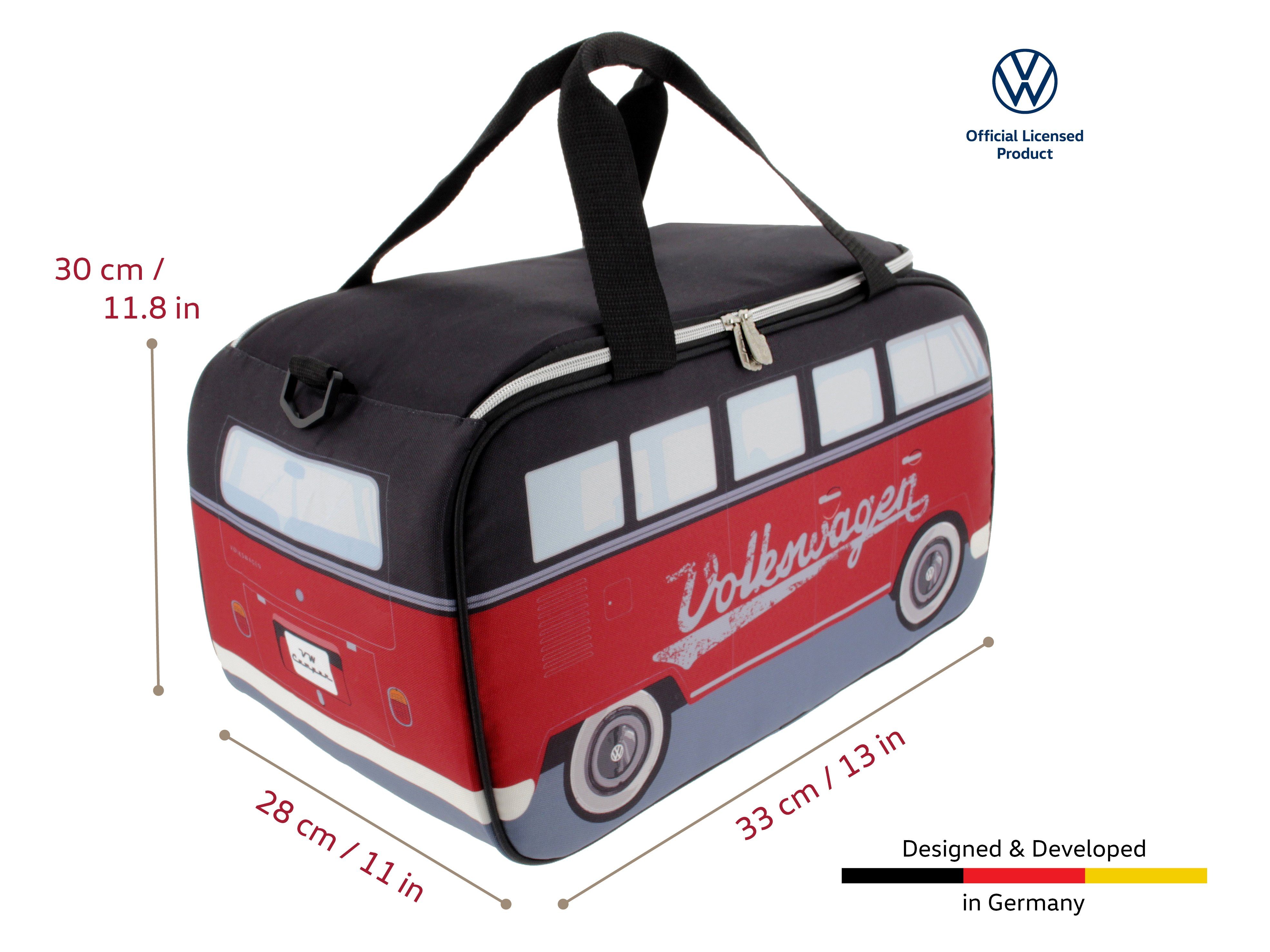 VW Collection by BRISA Kühltasche Volkswagen Thermotasche im T1 Bulli Bus Design, 25 l, isolierte Picknick-Tasche, 25L