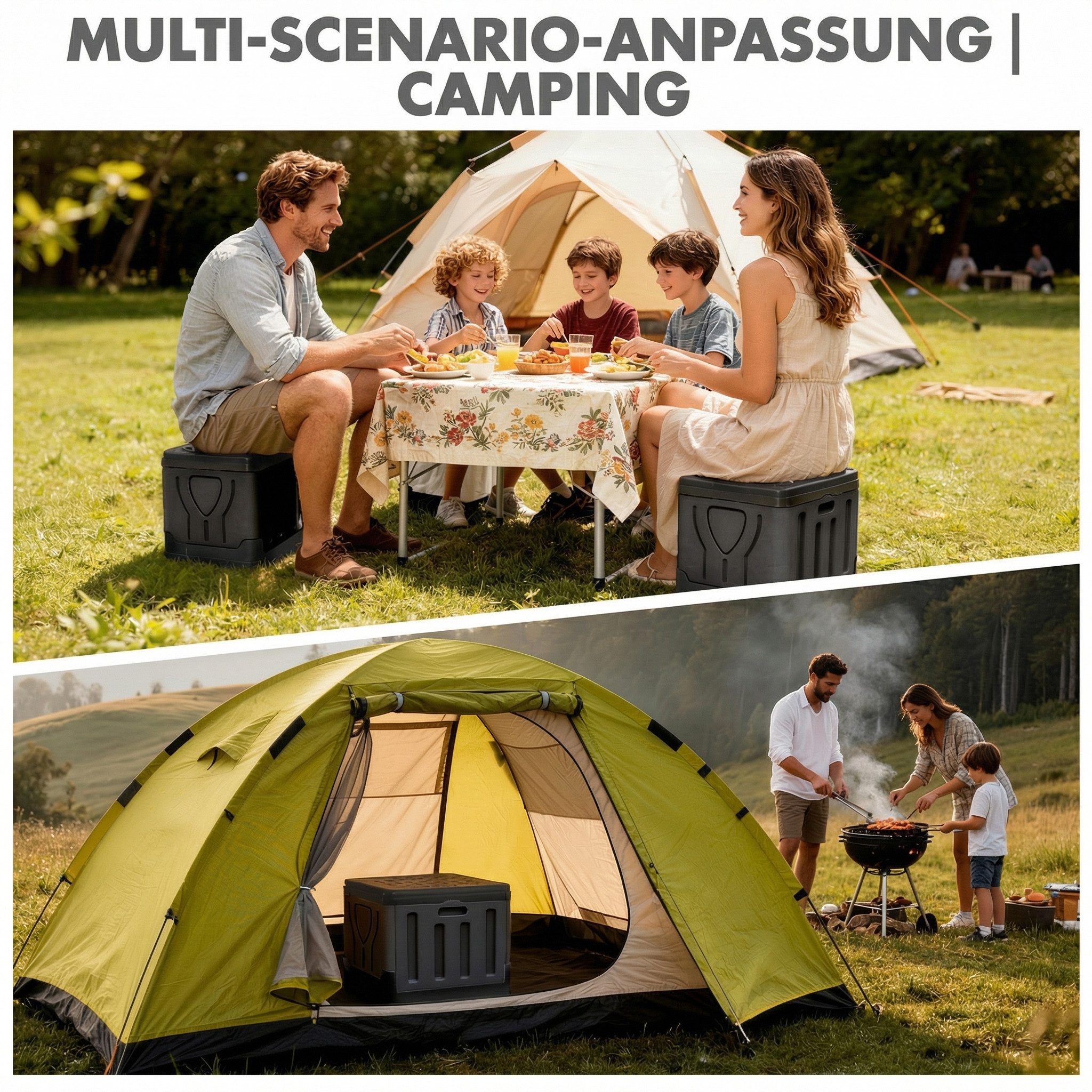 Huracan Campingtoilette Faltbare, Tragbare Mobile Toilette bis 100 kg Belastbarkeit, (Kompakte Reise-WC mit Aufbewahrungstasche, und Müllbeuteln), geeignet für  – Bild 4 von 5