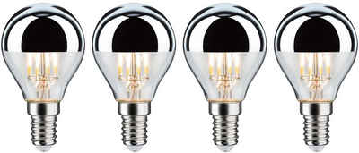 Paulmann LED-Leuchtmittel 4er Pack 4,8 W Tropfen Kopfspiegel silber E14 2700K, E14, 4 St., Warmweiß