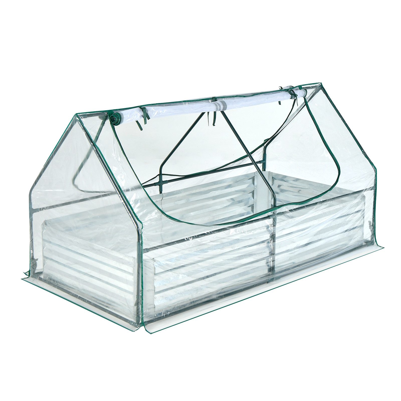 COSTWAY Gewächshaus Frühbeet, 3in1, mit Hochbeet, PVC-Folie, 2 Fenstern, 18 günstig online kaufen