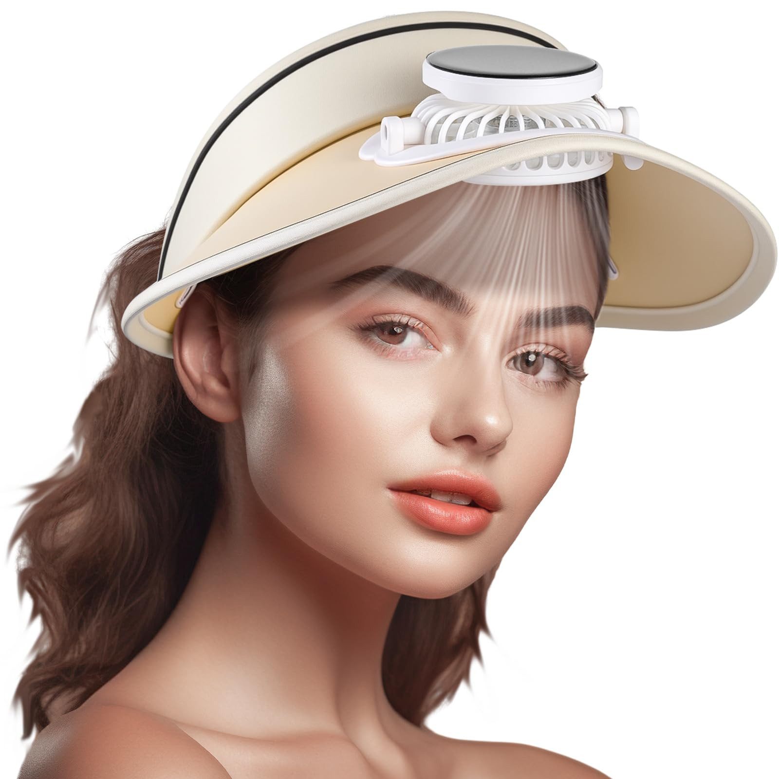 Bomiclss Sonnenhut Sonnenblende Hüte mit Ventilator Sonnenschutz für Damen Und Herren (2-in-1 Ventilator mit Solar- und USB-Aufladung) Kappe Kühler Lüfter für Outdoor Camping