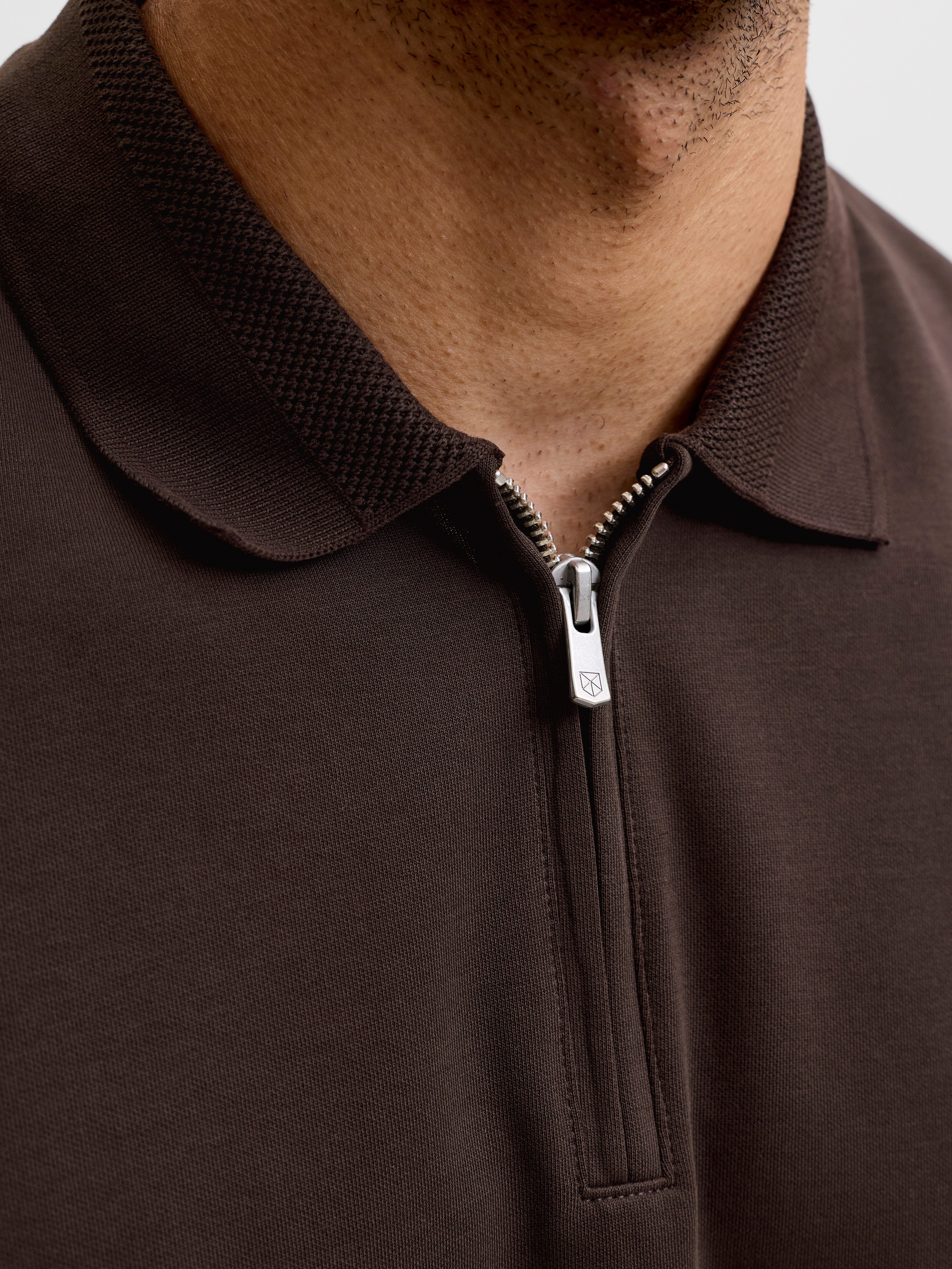 Jack & Jones Poloshirt JPRBLAETHAN SS ZIP POLO SN Materialmix, regular fit – Bild 3 von 5