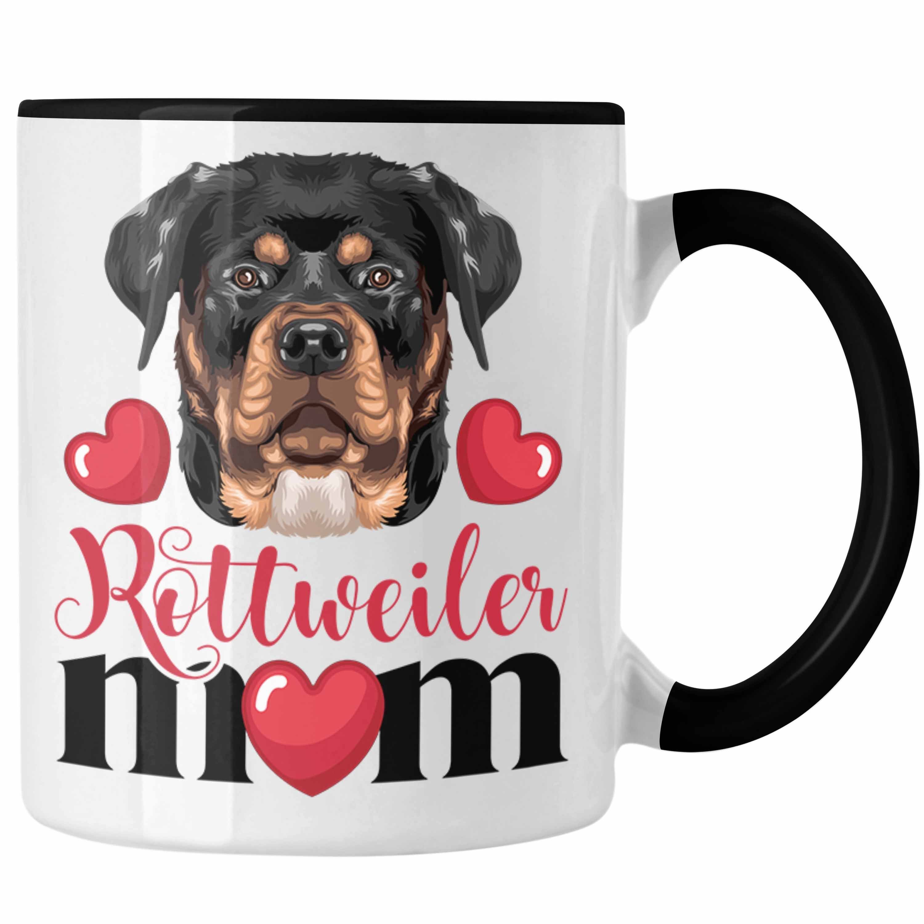 Trendation Tasse Rottweiler Besitzer Mom Mama Tasse Geschenk Lustiger Spruch Geschenkid Schwarz