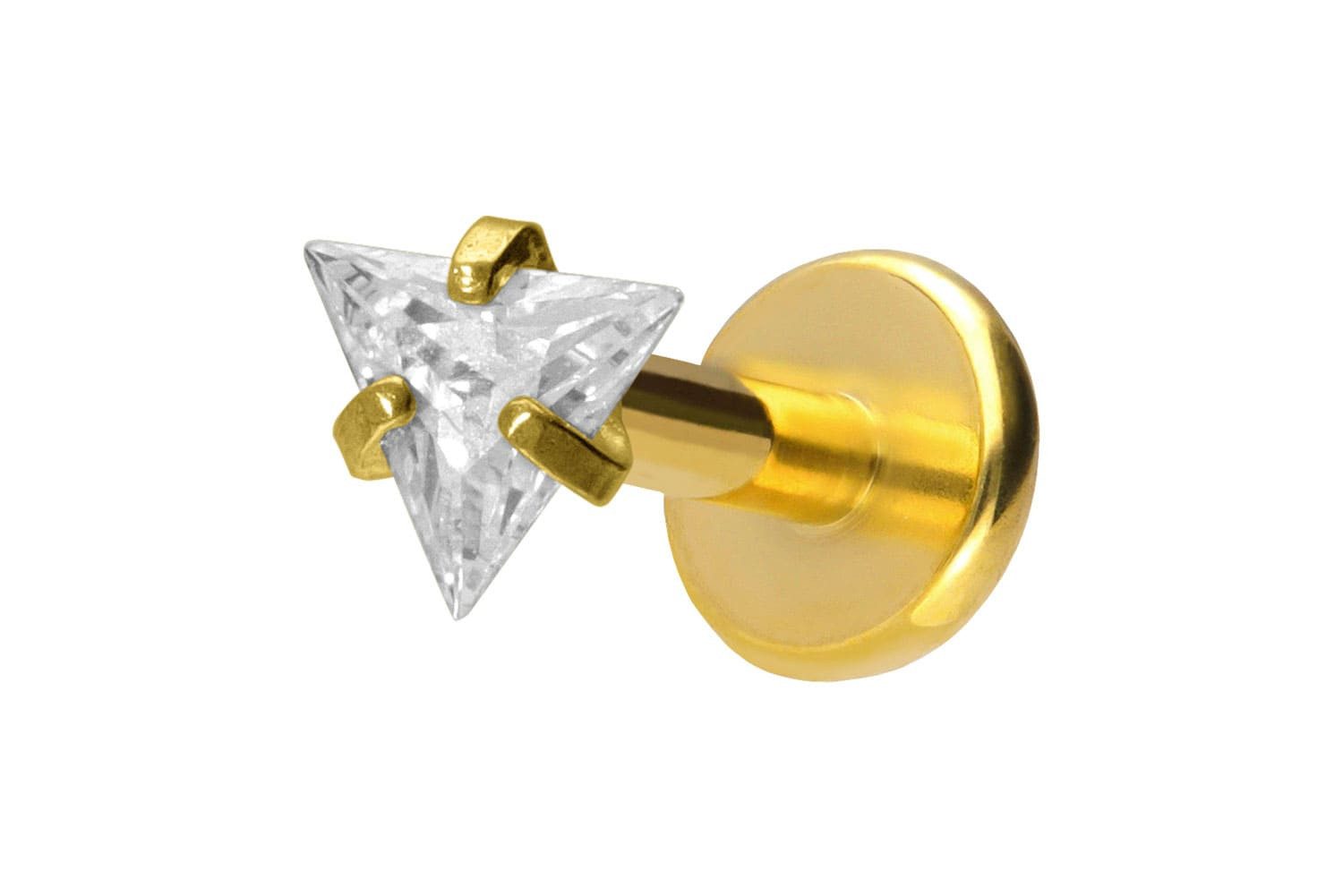 PIERCINGLINE Piercing-Set Titan Labret mit Push Fit EINGEFASSTES KRISTALLDREIECK (Labrets, 1-tlg)