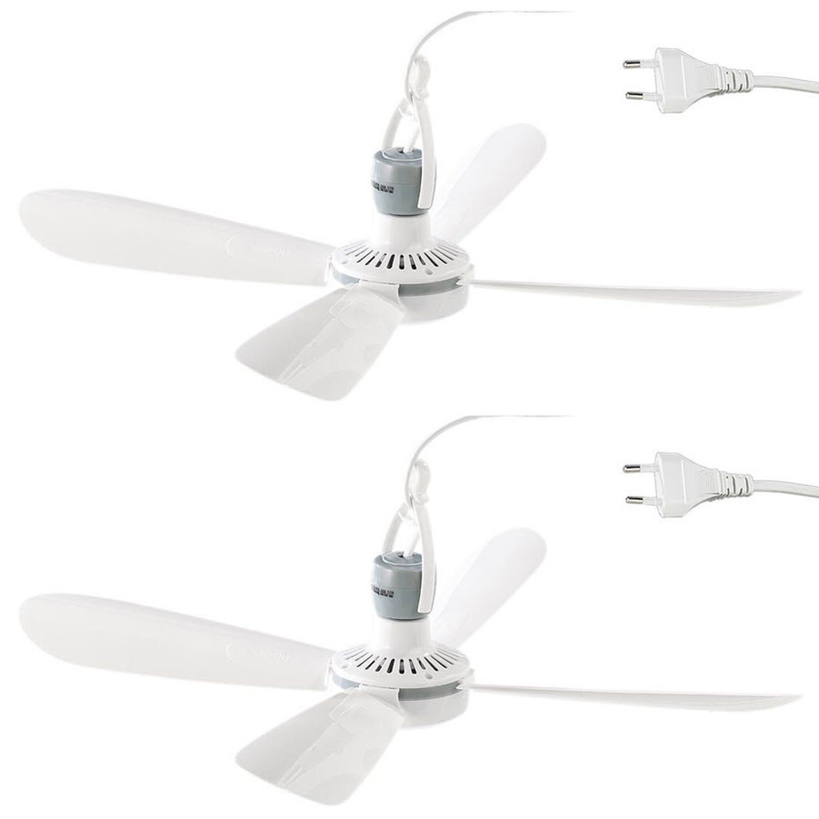 HAC24 Deckenventilator 2x Mobiler Ventilator für Decke Reiseventilator Camping Reise, Ø 43 cm 5W 230 V mit Aufhänger