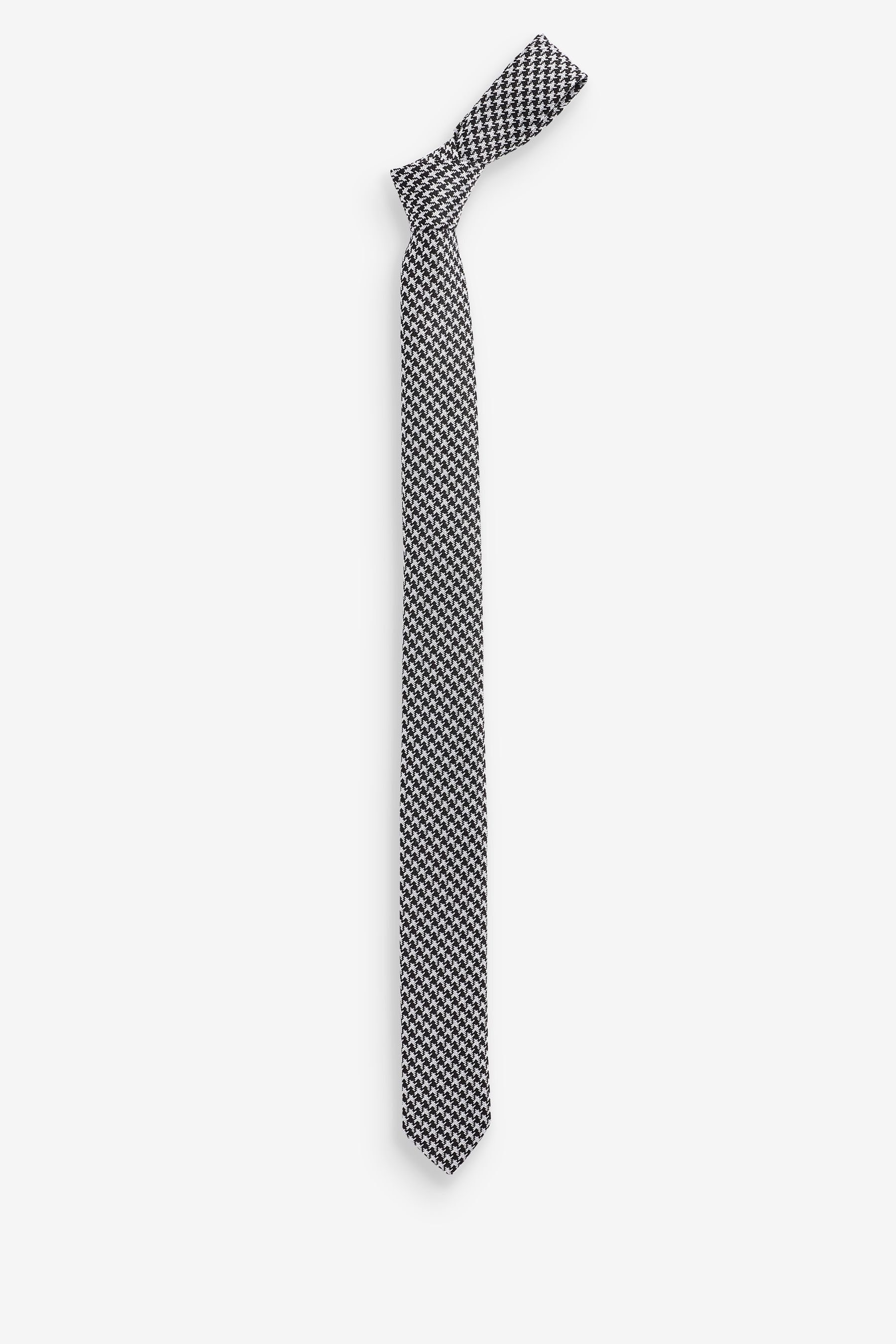 Next Krawatte Unifarbene Krawatte (1-St) Black/White