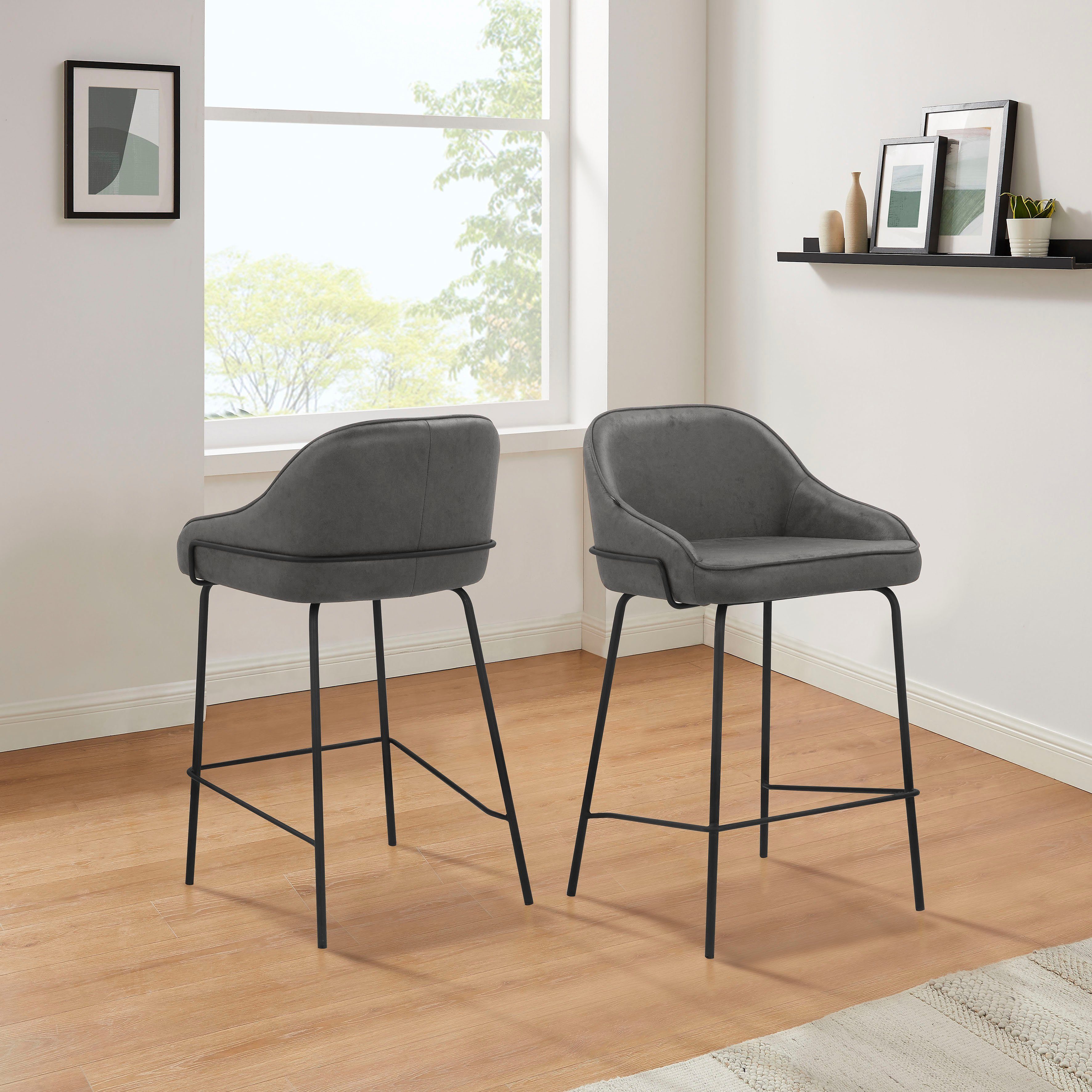 Leonique 4-Fußstuhl Puant (2 St), mit Stoff aus Polyester/recyceltem Polyester, Sitzhöhe 65 cm