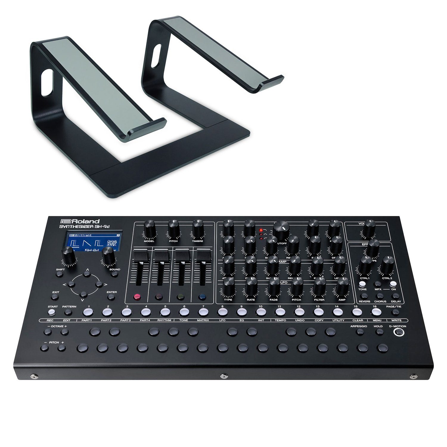 Synthesizer Roland SH-4d Desktop Synthesizer mit Laptopständer