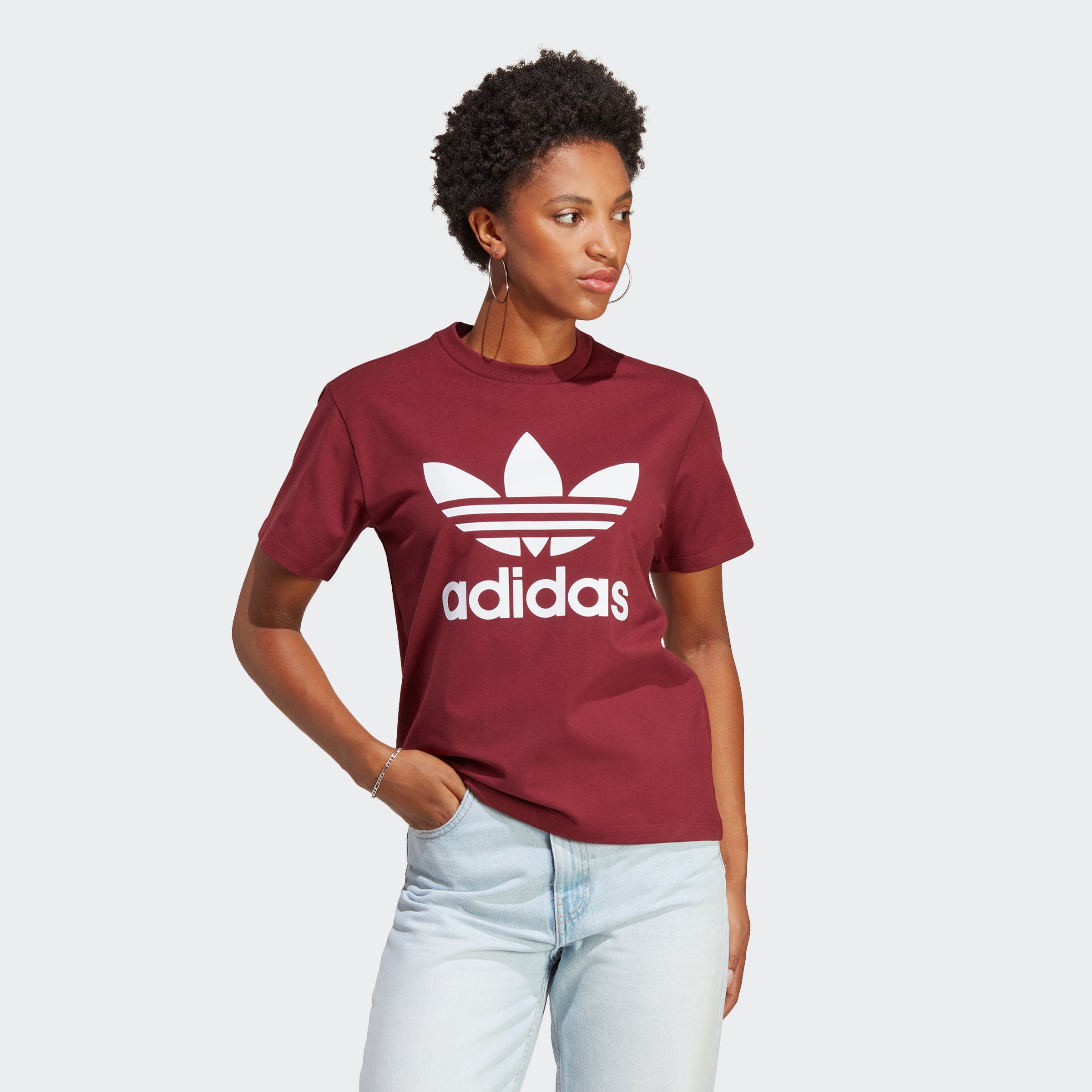 Shadow CLASSICS T-Shirt Originals ADICOLOR TREFOIL adidas Red