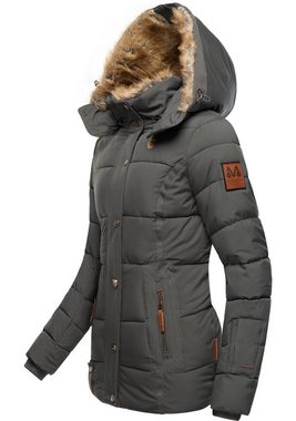 Marikoo Winterjacke Nekoo stylische Damen Steppjacke mit großer Kapuze