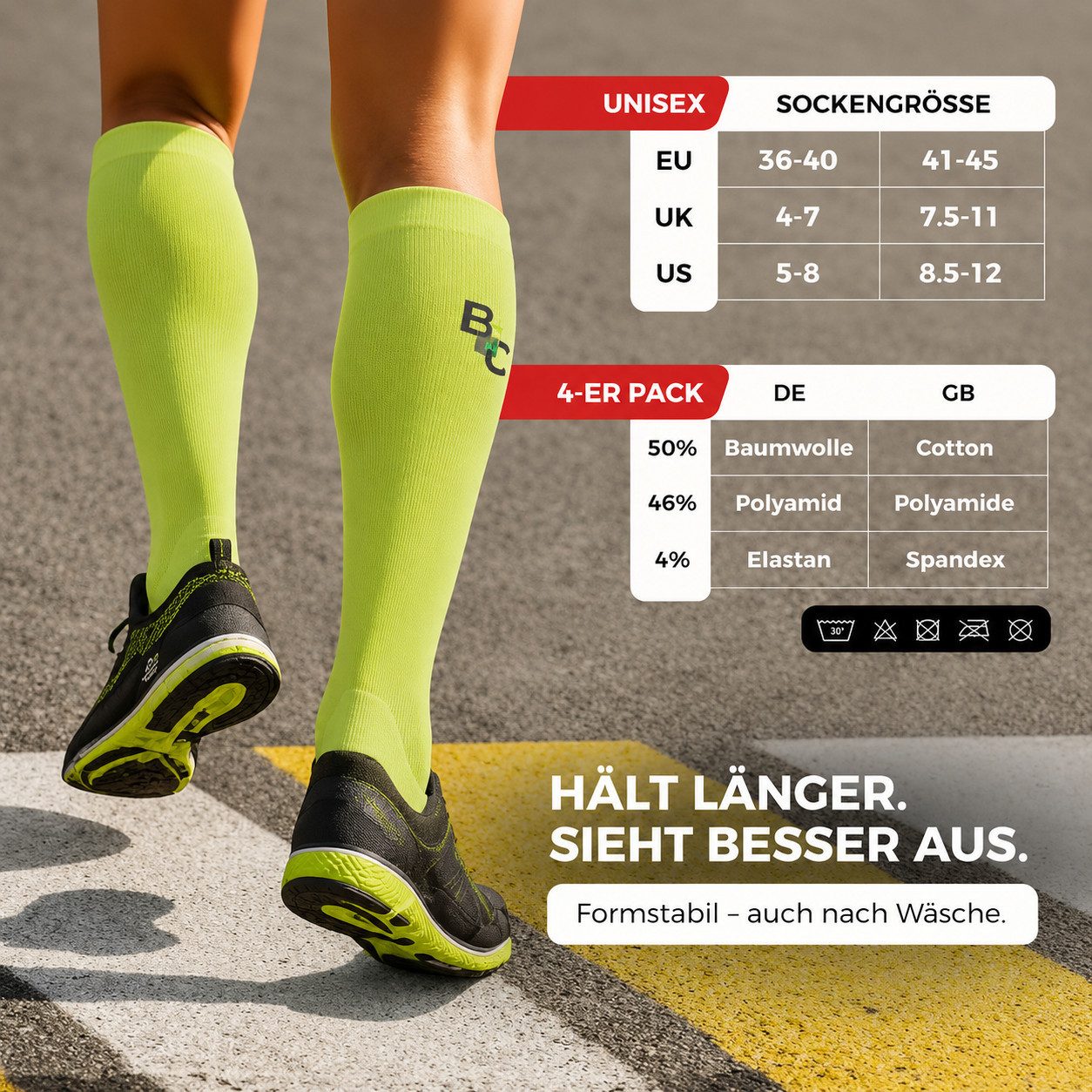 Chili Lifestyle Strümpfe 2 Paar BestCare Kompressionsstrümpfe für Damen & Herren aus Baumwolle (Set, 2-Paar, Kompressionssocken Stützstrümpfe für Sport Reise Ru – Bild 5 von 5