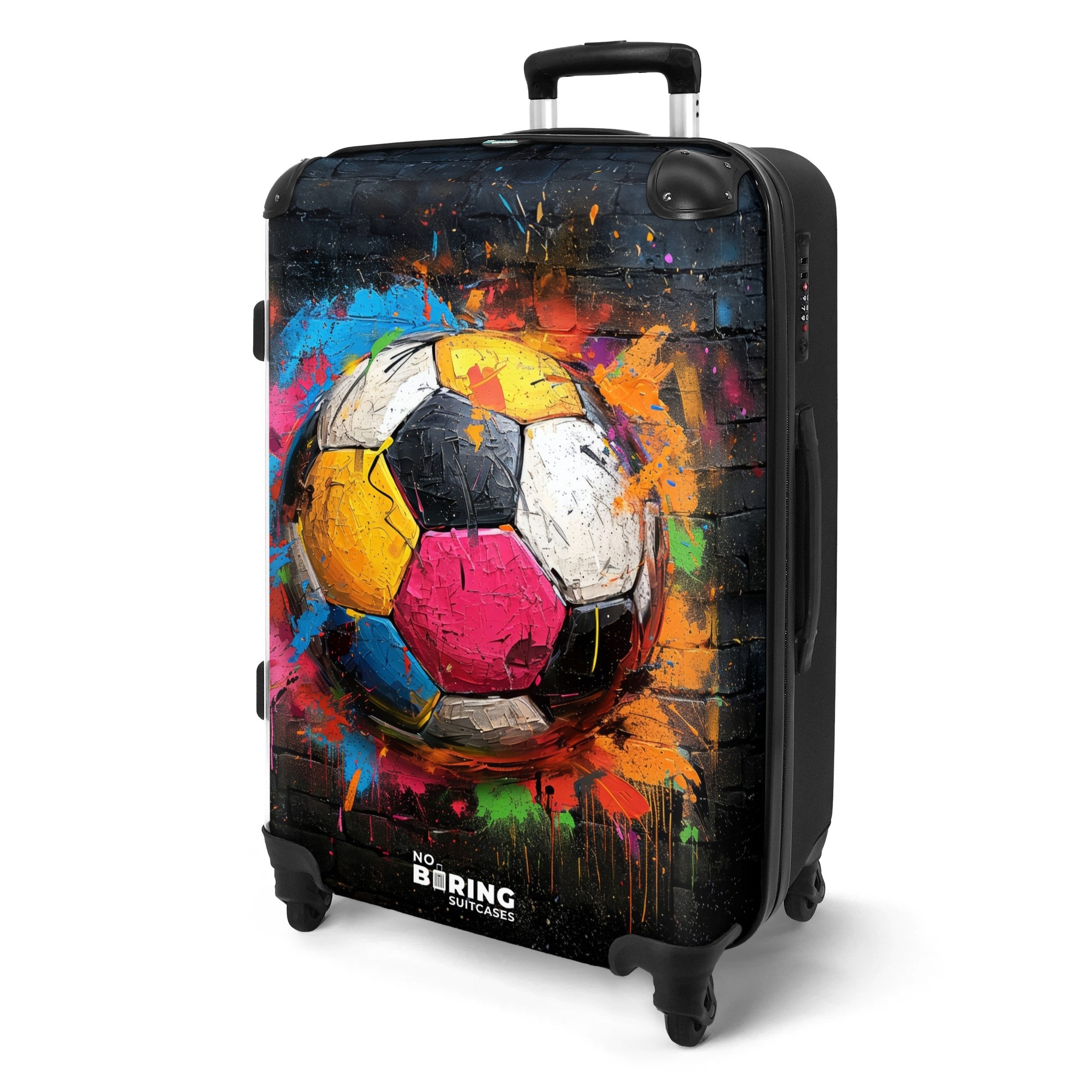 NoBoringSuitcases.com© Hartschalen-Trolley Graffiti-Fußball mit bunten Farb günstig online kaufen