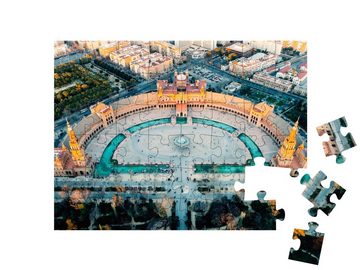 puzzleYOU Puzzle Luftaufnahme des Plaza de España, Sevilla, Spanien, 48 Puzzleteile, puzzleYOU-Kollektionen Spanien