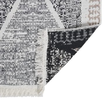 Teppich Teppich Schwarz und Grau 120x180 cm Baumwolle, vidaXL, Rechteckig