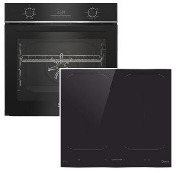 BEKO Backofen-Set Schnellaufheizung mit Midea Induktionskochfeld Booster autark, 60 cm