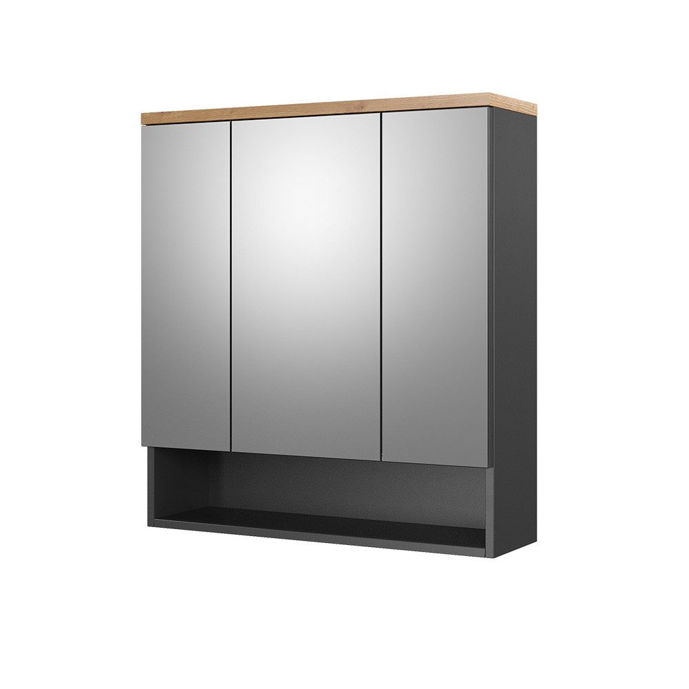 Vicco Badezimmerspiegelschrank Eden, Anthrazit/Artisan-Eiche, 70 x 77 cm (1-St)