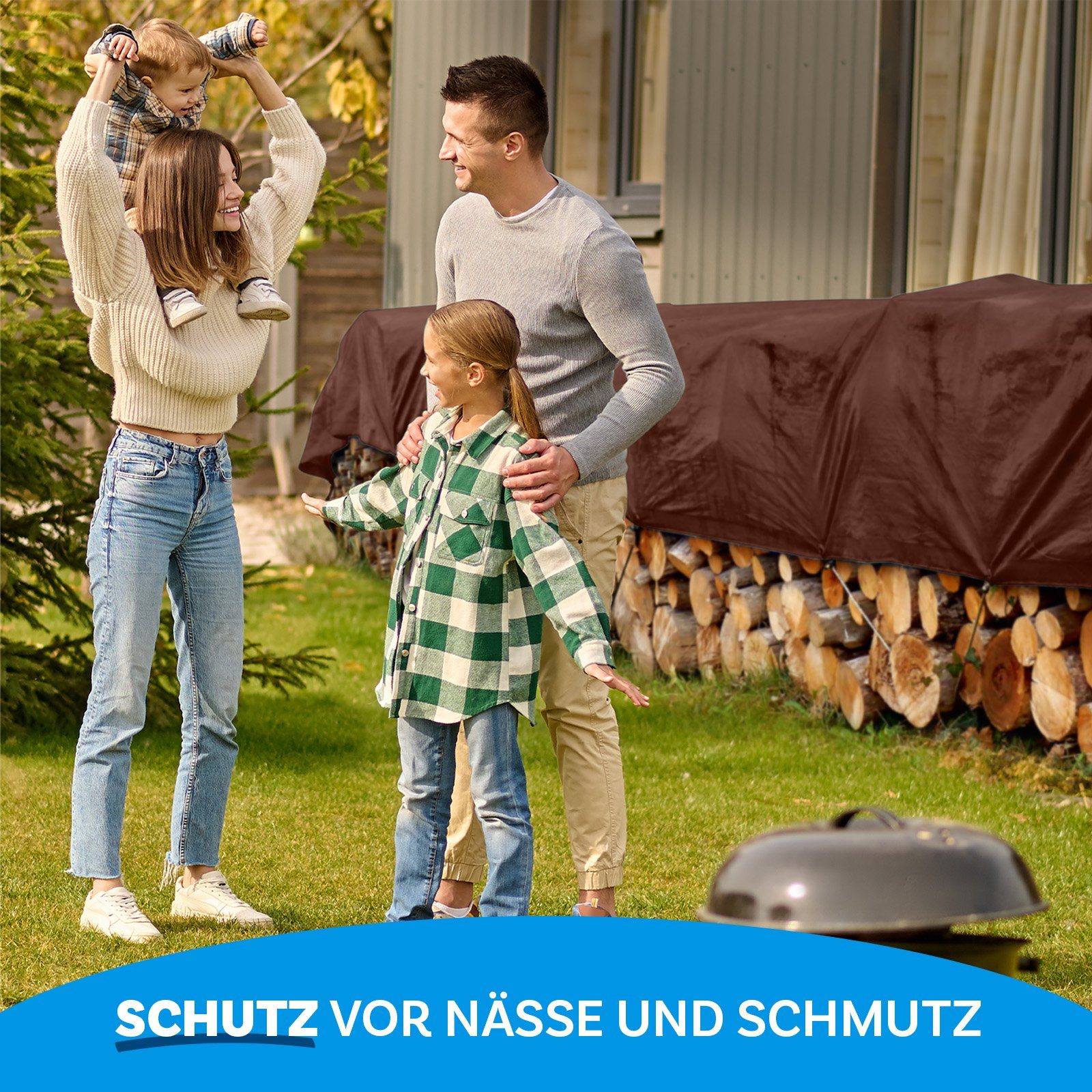 Kubus Schutzplane Abdeckplane 80 g/m², verschiedene Farben, in 12 verschiedenen Größen, Wasserdicht & reißfest