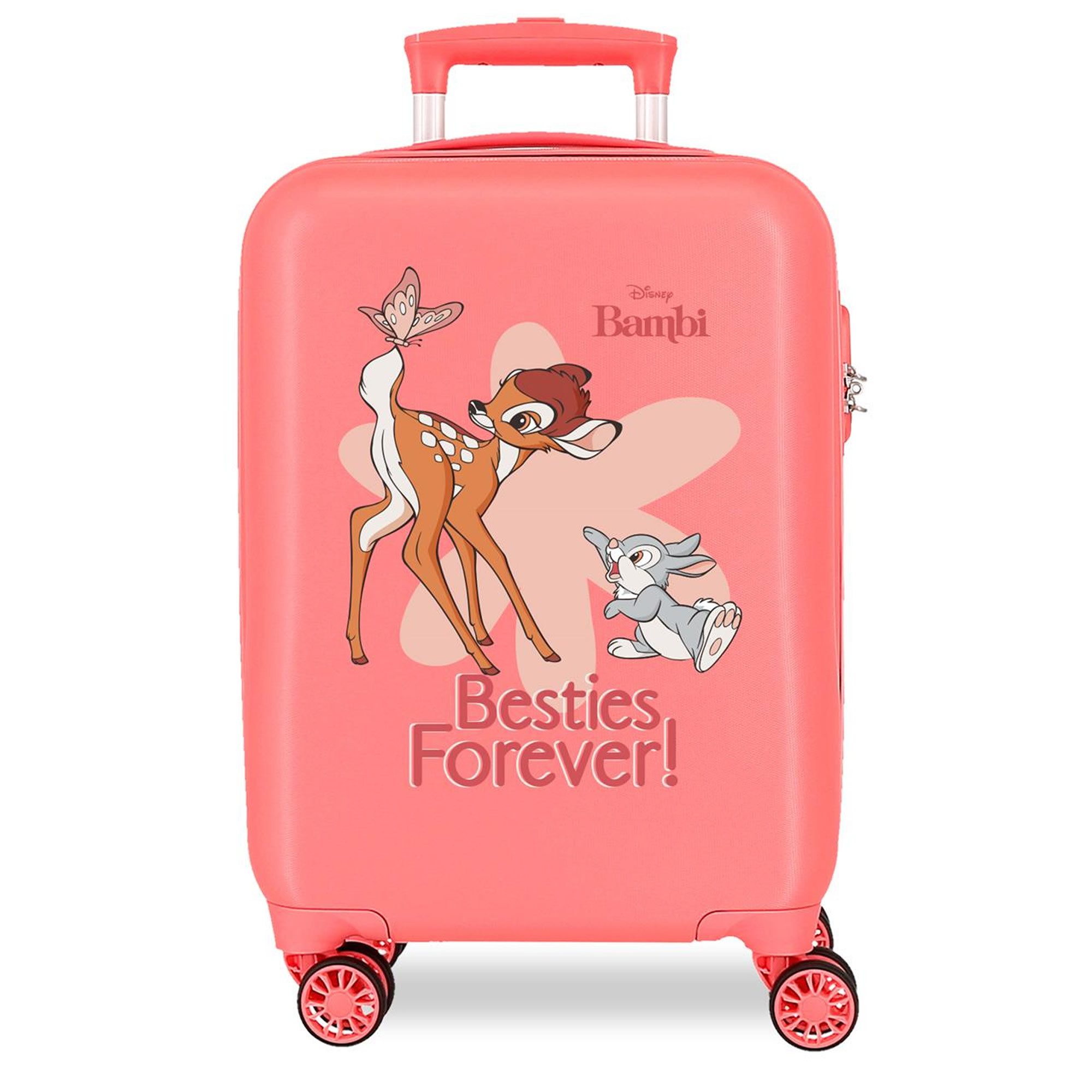 Disney Bambi Kinderkoffer Trolley 50 cm – Hartschalenkoffer mit 360° Rollen und Schloss, Qualitätsware, Leicht, ABS-Hartschale, 4 Rollen 360°