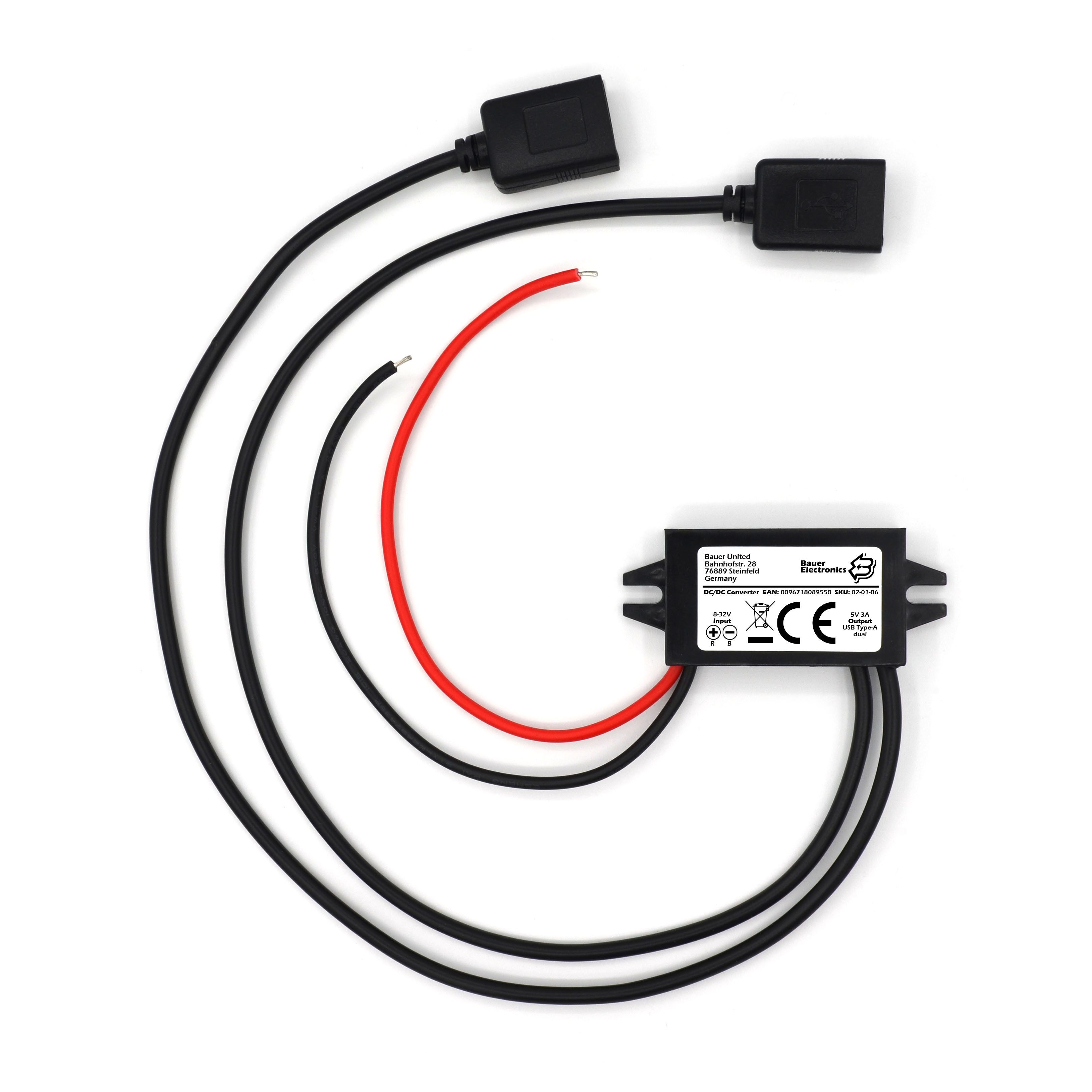 Bauer Electronics Конвертор напруги 12V USB, 12V auf 5V, 24V USB, 12V zu 5V USB