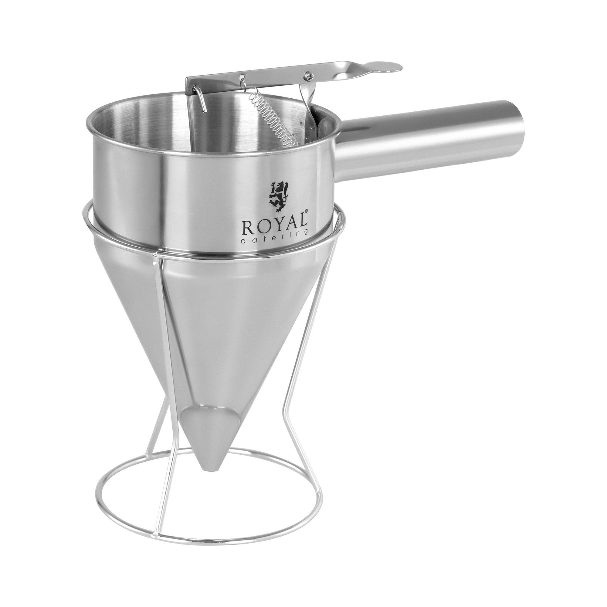 Royal Catering Trichter Fülltrichter 1,2 l Gebäckfüller 8 mm Likörtrichter Edelstahl Gastro