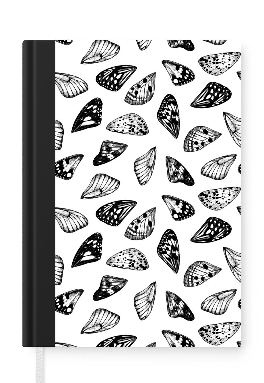 MuchoWow Notizbuch Schmetterling - Flügel - Muster, Journal, Merkzettel, Tagebuch, Notizheft, A5, 98 Seiten, Haushaltsbuch | Notizbücher