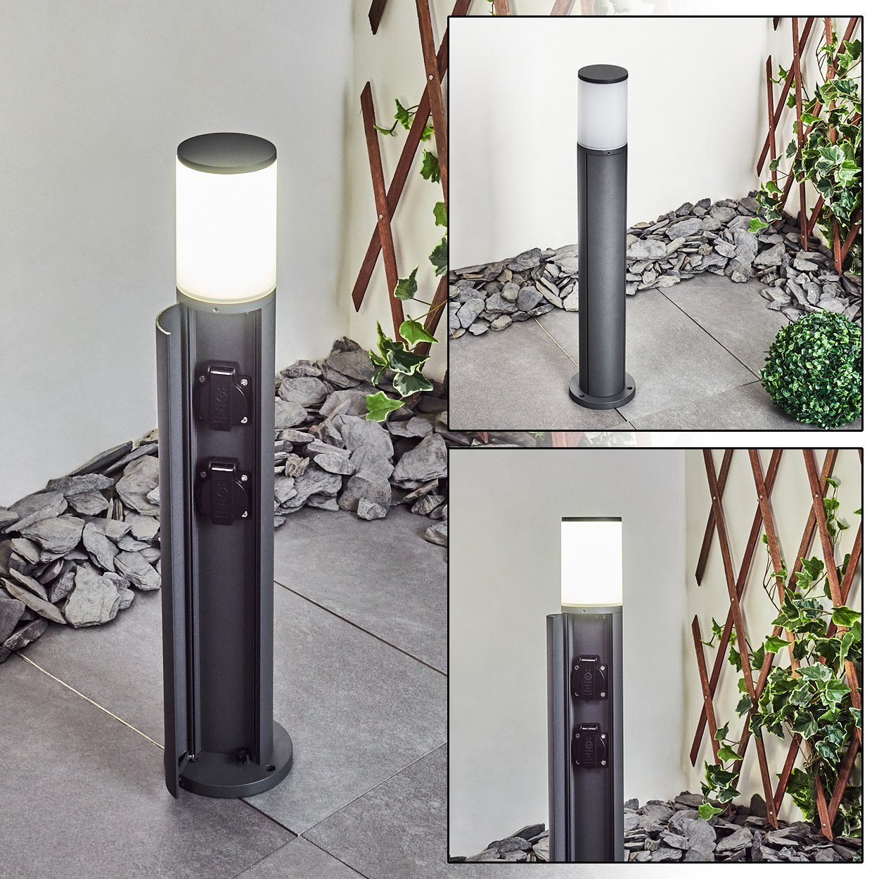hofstein Pollerleuchte »»Cercivento«, moderne Außenlampe aus Metall