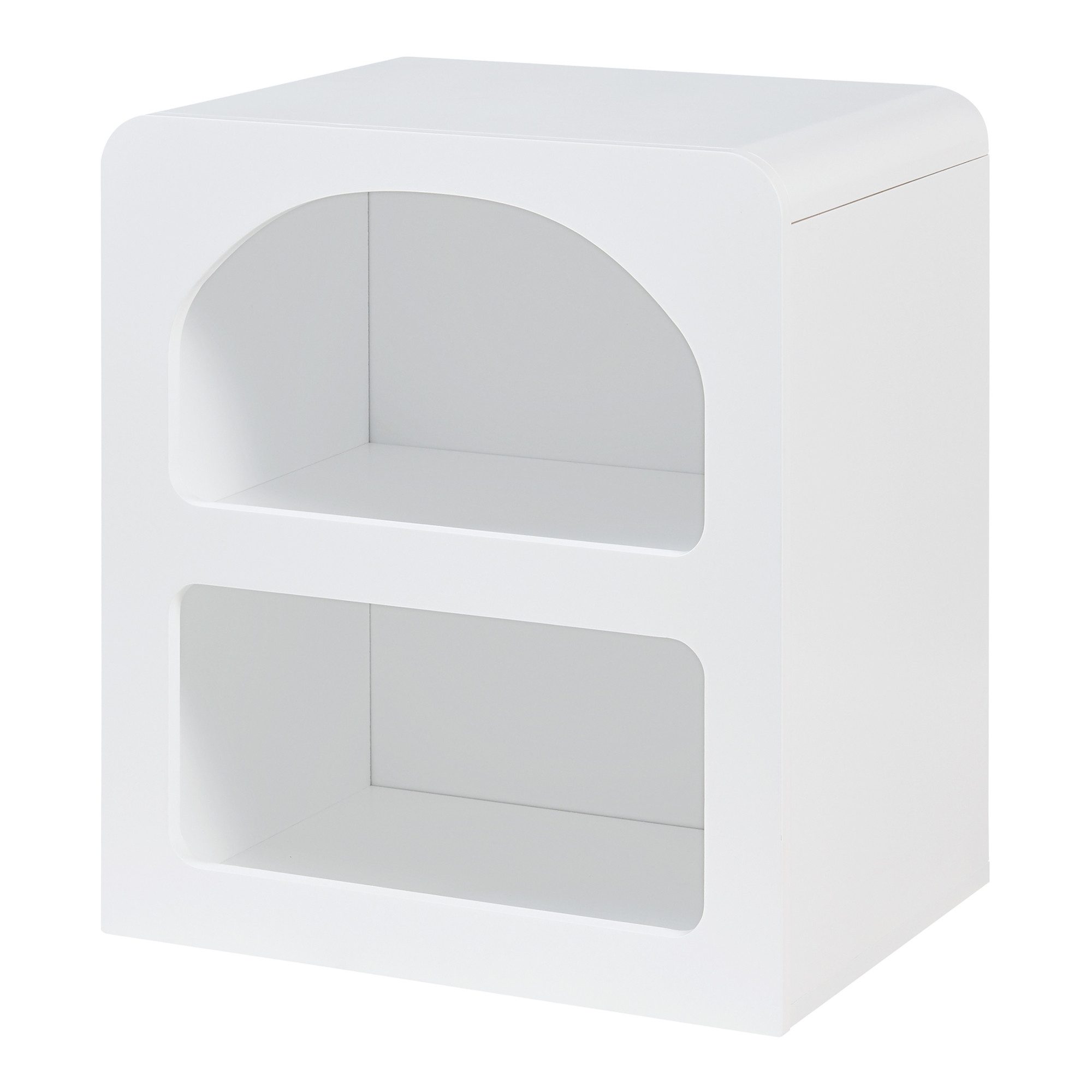 en.casa Nachttisch, »Vågå« mit 2 offenen Fächern 45 x 40 x 30 cm Weiß günstig online kaufen