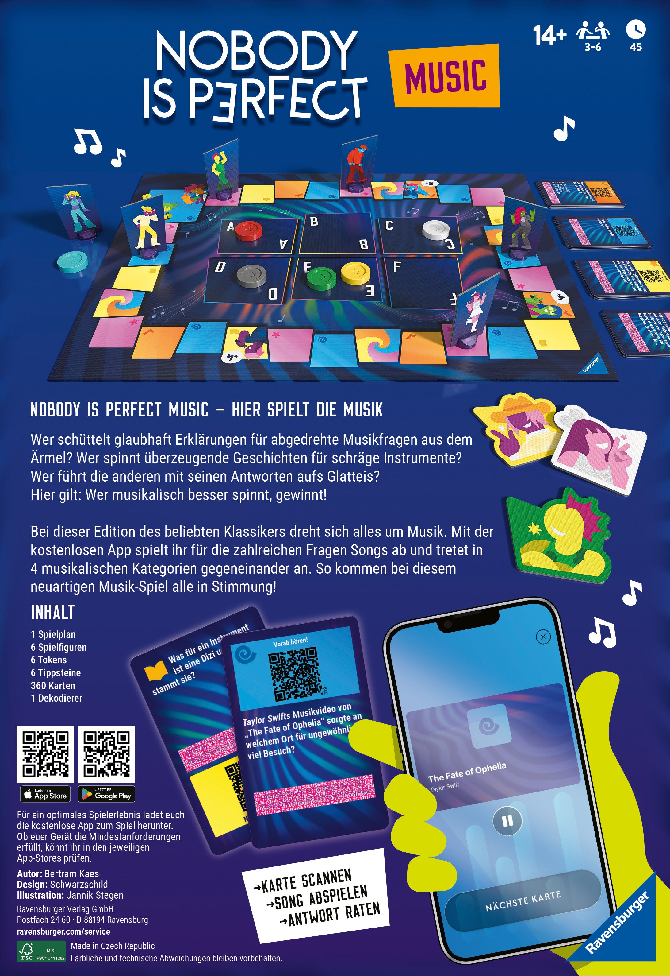 Ravensburger Spiel Nobody is perfect - Music Edition, Gesellschaftsspiel, Made in Europe