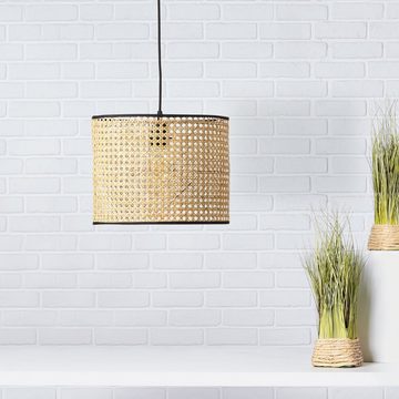 Lightbox Hängeleuchten, ohne Leuchtmittel, Hängelampe Ø 30 cm, 174 cm Höhe, E27, max. 60 W, Rattan/Metall