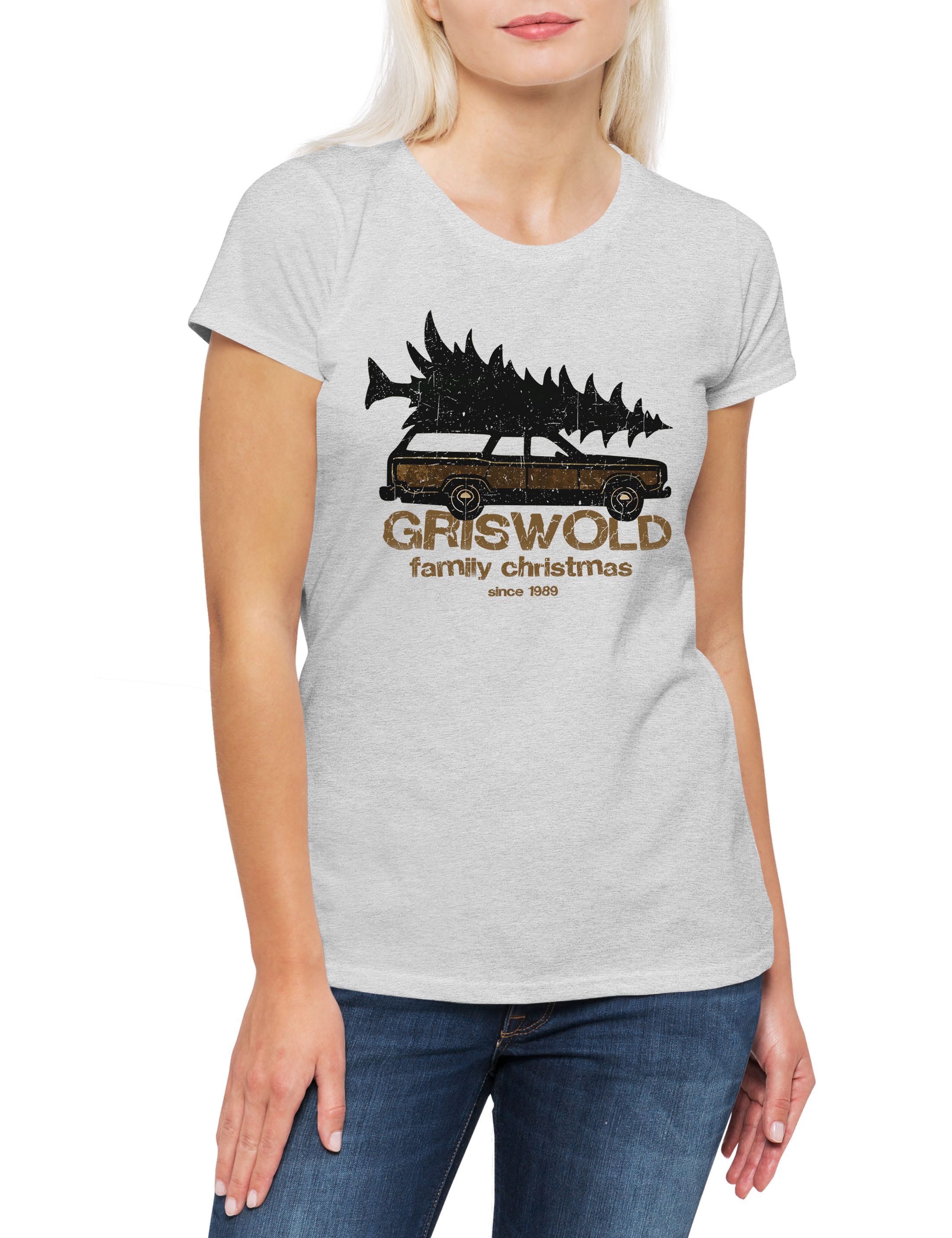 Print-Shirt Griswold Tree Service Damen T-Shirt X-Mas Schöne Bad Weihnachtsmann