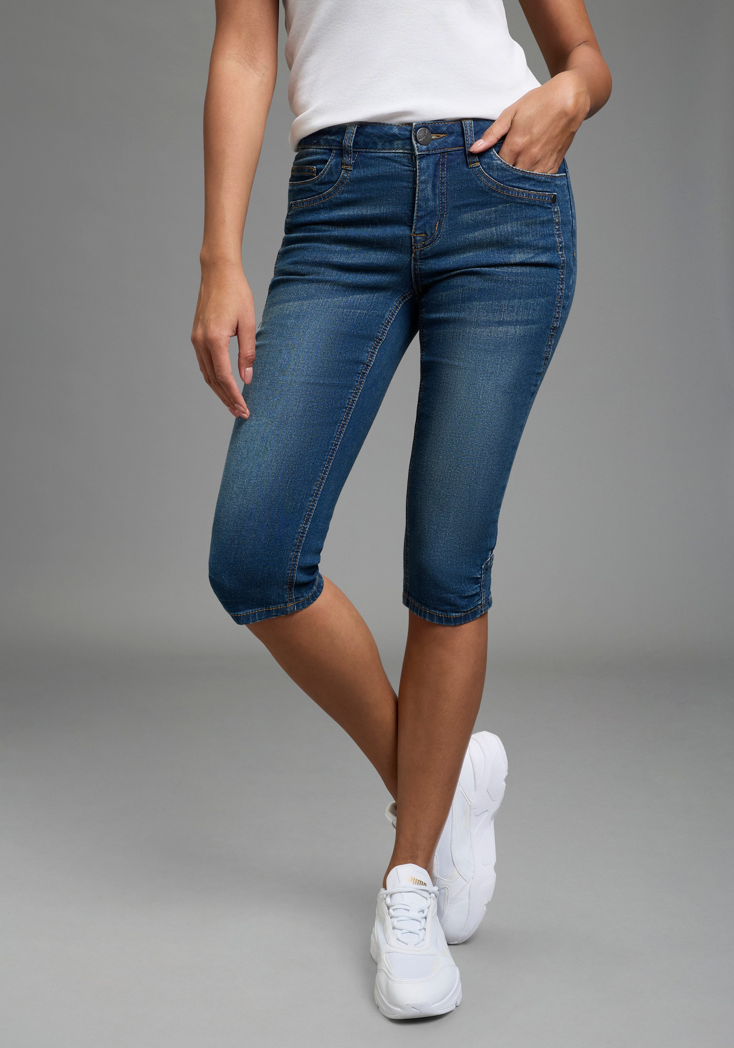 Arizona Caprijeans Skinny Fit, 3/4-Länge, mit Eingrifftaschen und Gesäßtaschen