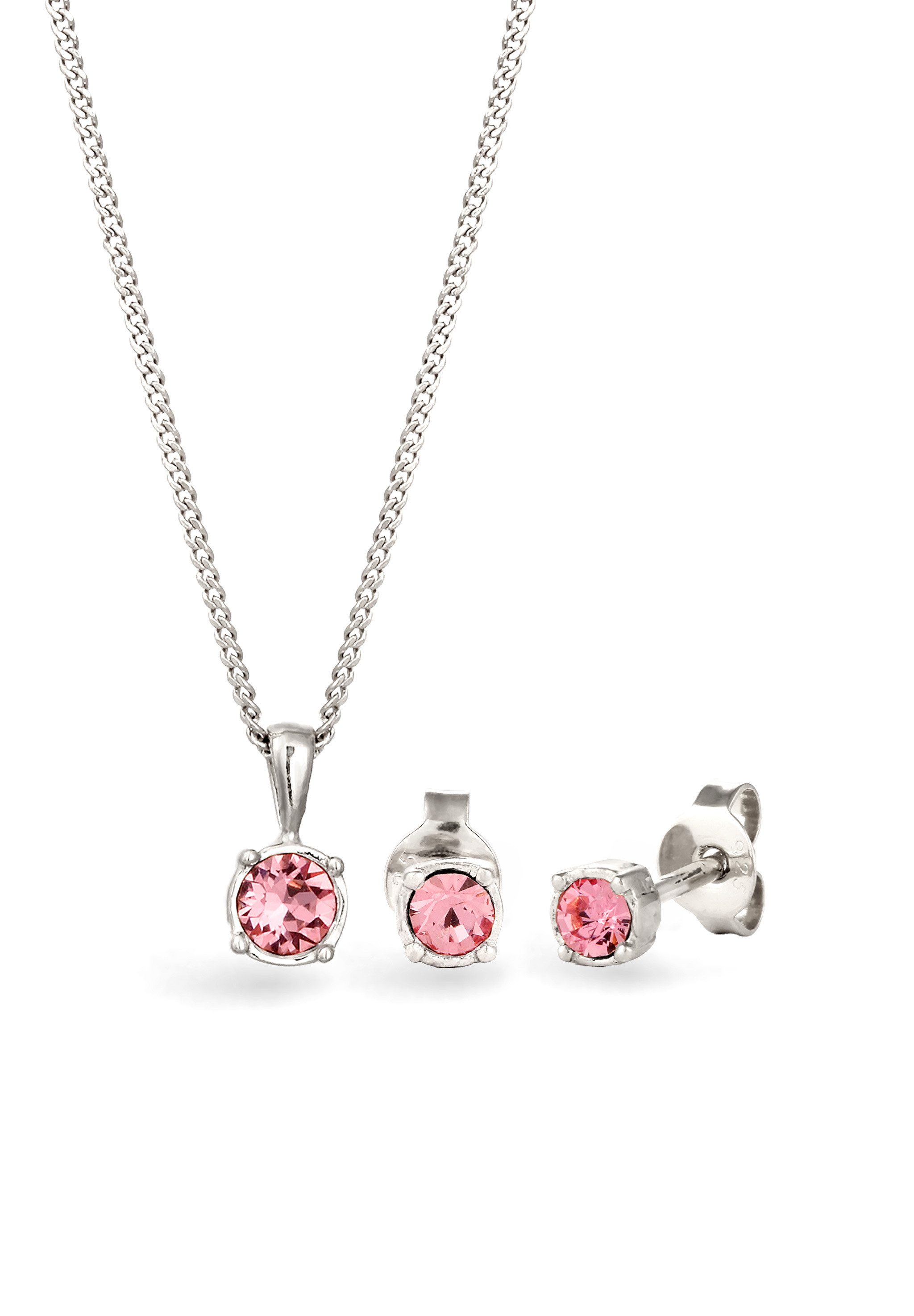 Elli Schmuckset Glas Kristalle Rose 925 günstig online kaufen