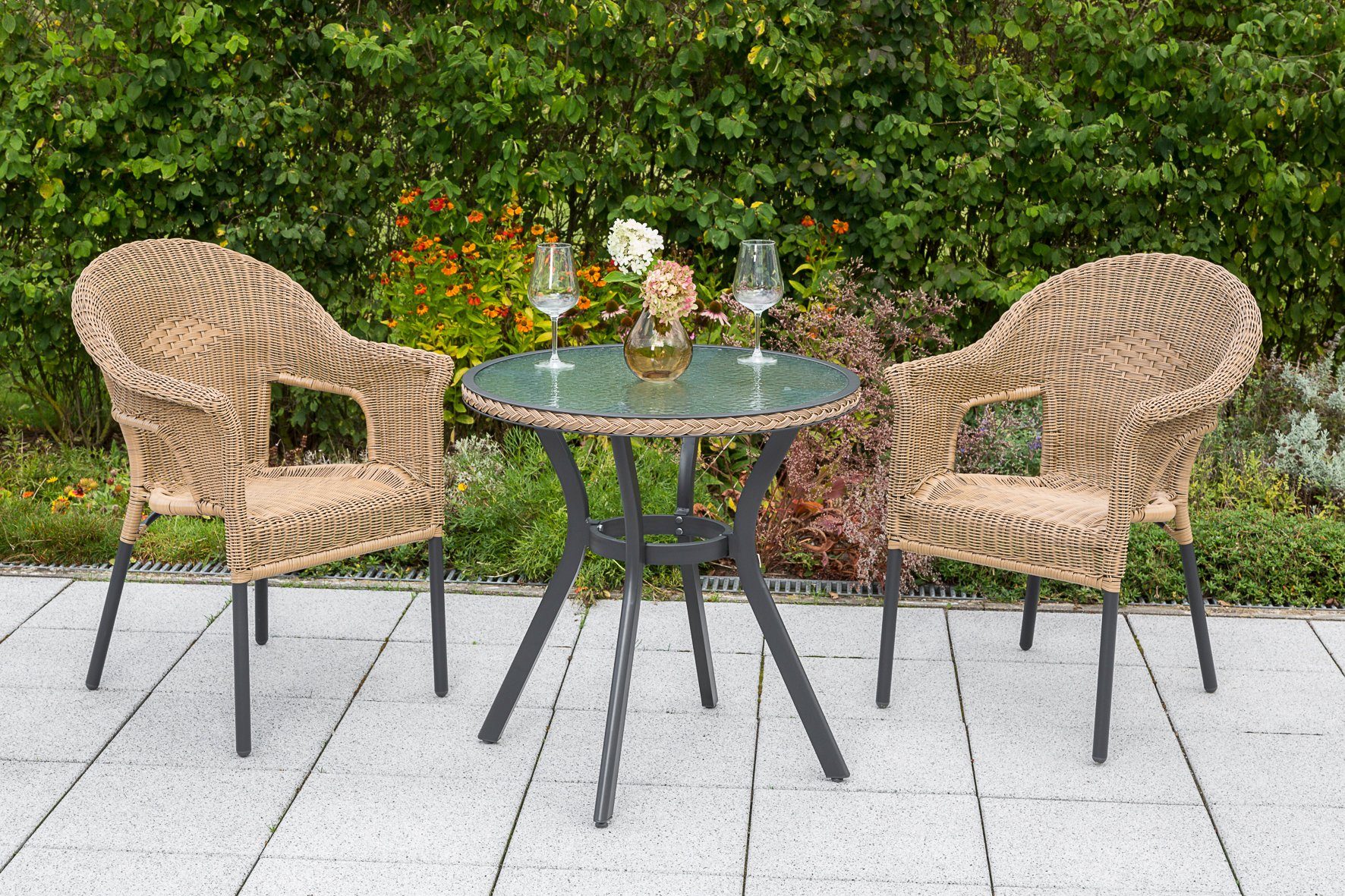2 Gartenmöbelset geeignet Ravenna, MERXX Balkonset für Personen