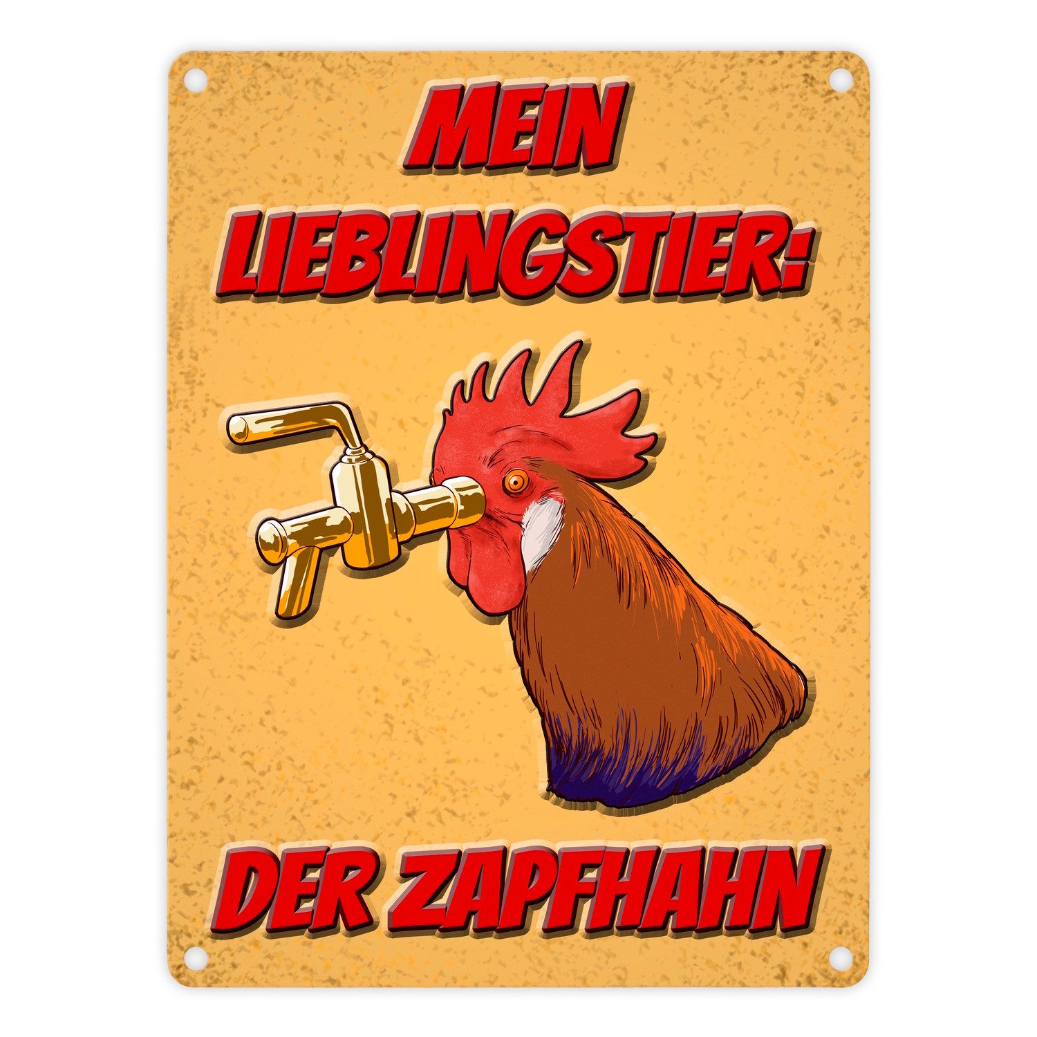 Metallschild Metallschild in 15x20 cm mit Bier Spruch Mein Lieblingstier: der