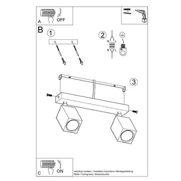 etc-shop LED Deckenspot, Deckenleuchte Holzlampe Deckenstrahler Eiche L 30 cm