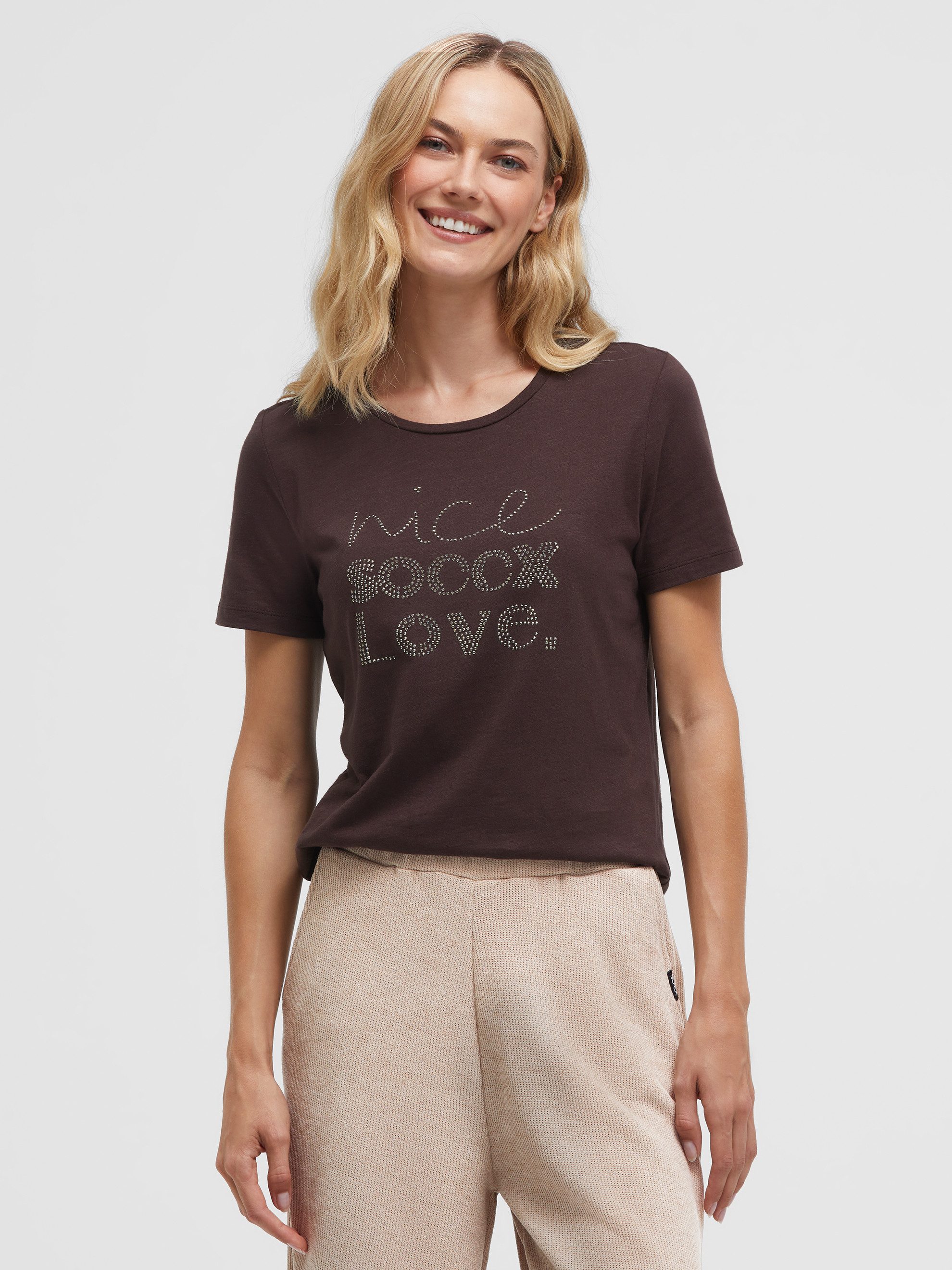 SOCCX Rundhalsshirt mit Glitzersteinchen