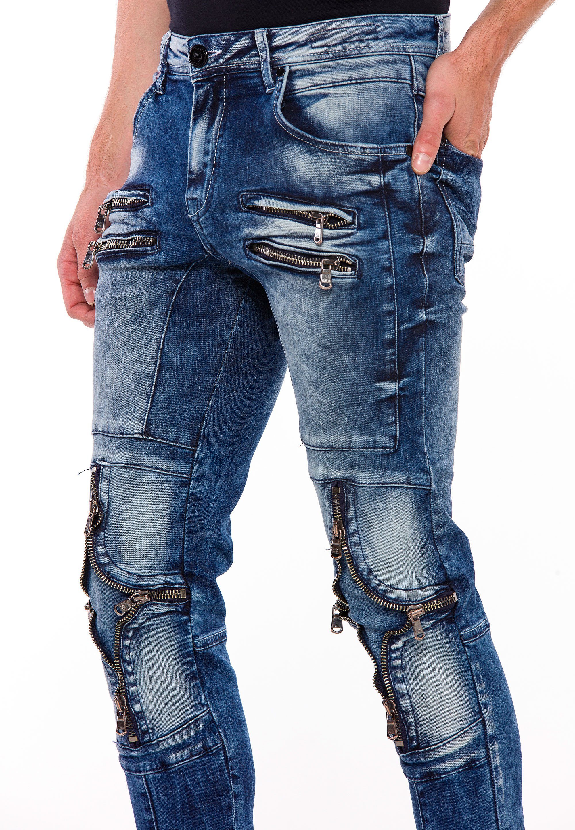 Cipo & Baxx Bequeme Jeans Details Straight in Fit modischen mit