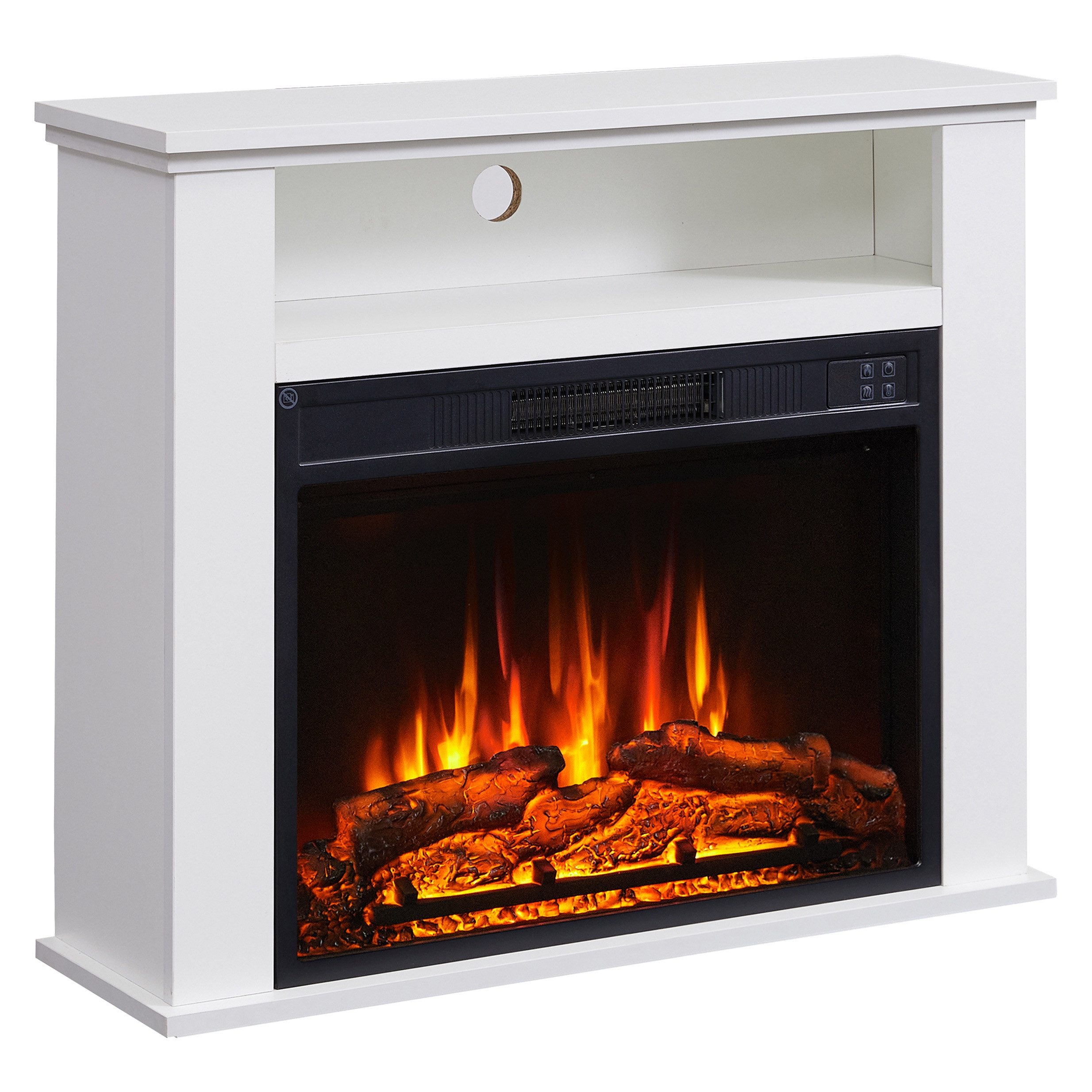 Balderia Elektrokamin Elektrokamin BALDERIA Frida - Standkamin, 3D-Flammeneffekt - Weiss, 3D-Flammeneffekt, Fernbedienung, Timer, Thermostat