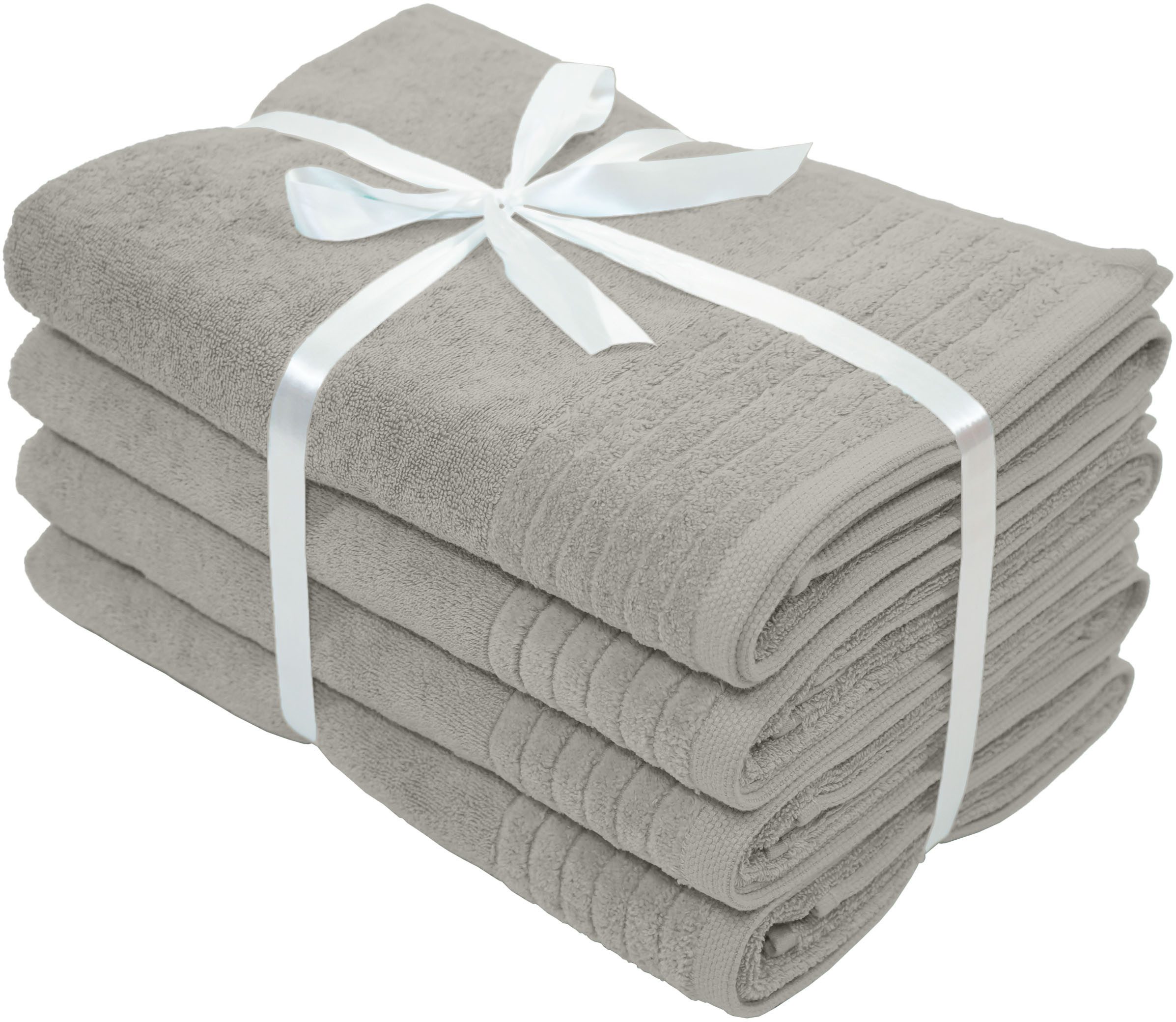 OTTO home Duschtücher Sanremo Premium, Premium Handtücher, 600 gr/m², 70x140cm, Frottier (Set, 4-St), mit Bordüre, flauschig und weich, dicke Qualität, 5 Jahre  – Bild 3 von 5