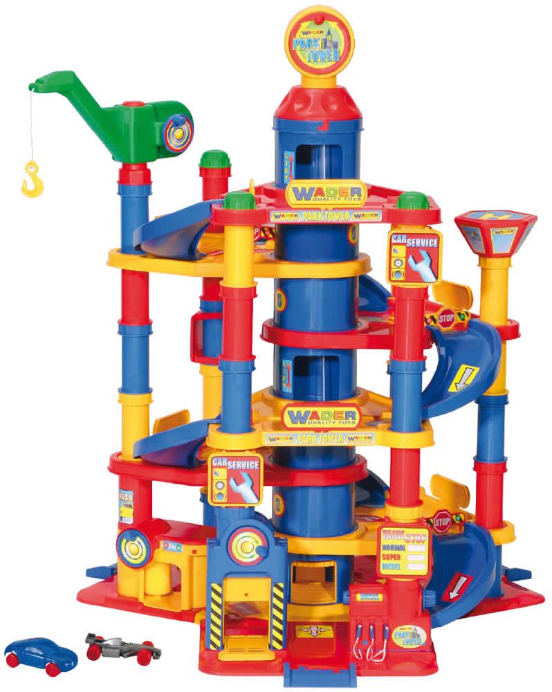 WADER QUALITY TOYS Spielzeug-Auto Park Tower Garage Parkhaus Autogarage 7 Ebenen
