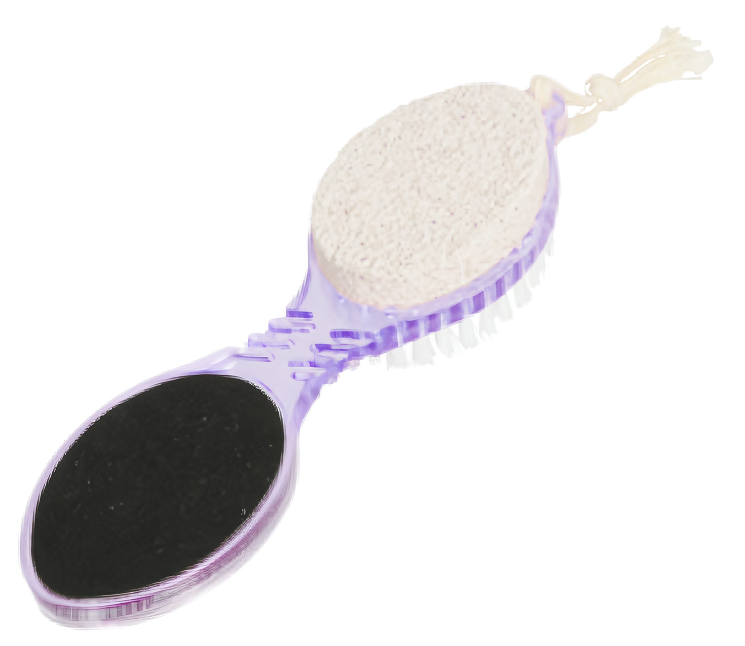 Touch of Beauty Nagelbürste 4in1 PEDIKÜRE-BÜRSTE Bimsstein Fußraspel Raspel Nagelbürste 11 (Lila), Fußfeile Schleifstein Hornhautentferner Fußbürste Fußpflege Pflege