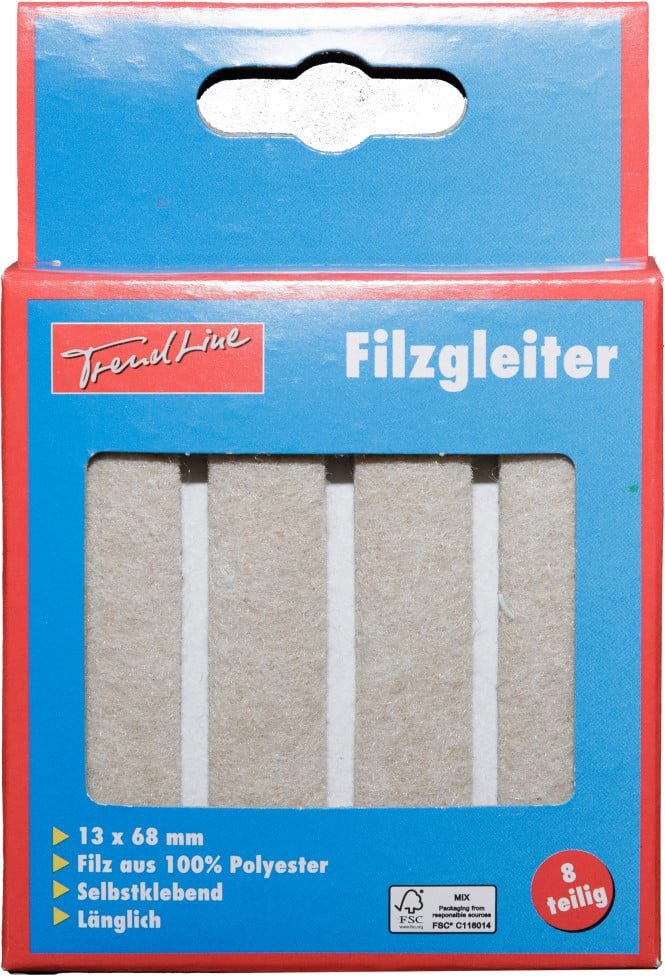 Trend Line Filzgleiter TrendLine Filzgleiter 68 x 13 mm braun 8-Stück